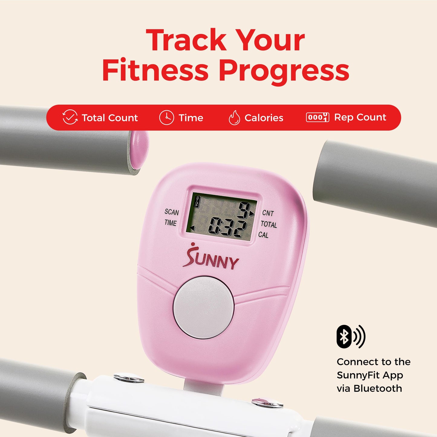 Sunny Health & Fitness Upright Row-N-Ride® Exerciser in Pink – P2100