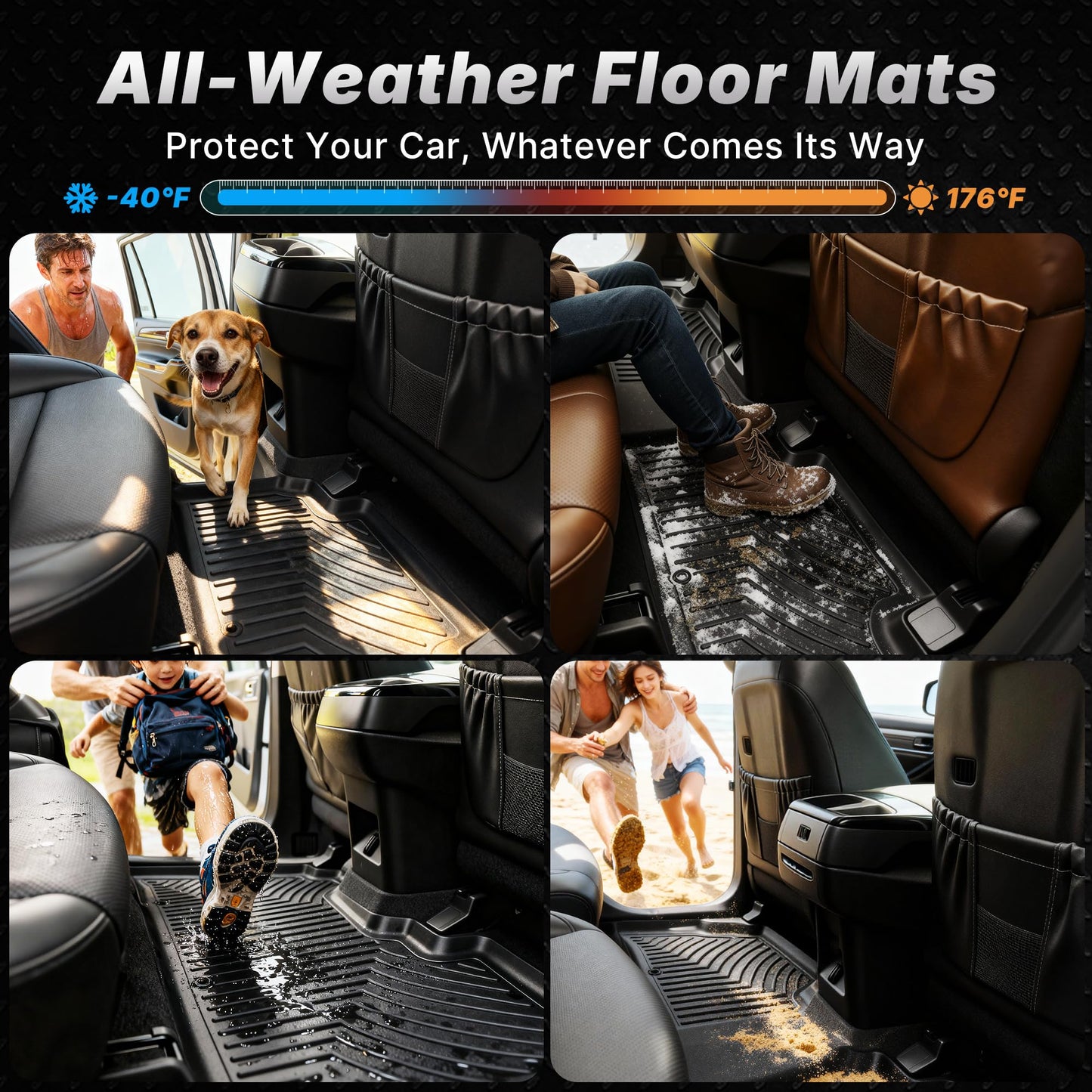 OEDRO Floor Mats Set Fits for 2026 2025-2021 Kia Sorento 6&7 Seats Gas Model(Not for Hybrid) Cargo Mat Back Seat Cover 2025 Sorento Automotive Accessories (Trunk Mat with Backrest Mat+Floor Mats)