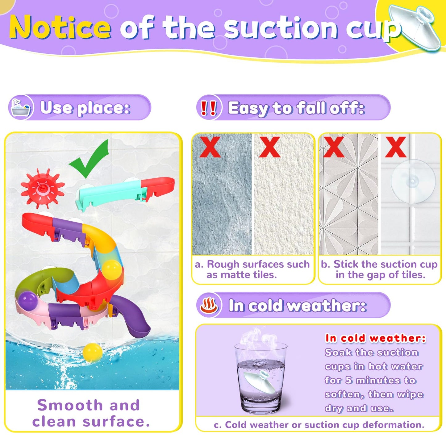 Fajiabao Toddler Bath Toys for Kids Ages 1-3 3-5 Bathtub Toys DIY Slippery Slide Track Fun Baby Shower Toys Birthday Gifts for Boys Girls Bath Time 1 2 3 4 5 6