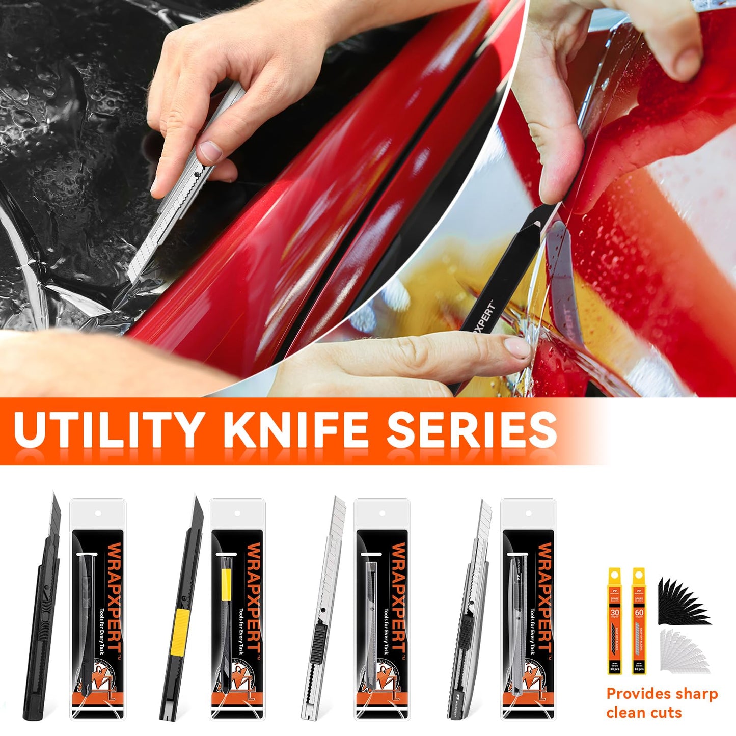 WRAPXPERT Vinyl Wrap Tool Kit with Heat Gun for Car Wrapping, Vehicle Vinyl Wrap Tools with Squeegee, Knife, Gloves, Magnets Holder, Car Wrap Tools Window Tint Tools for Auto Film Installation