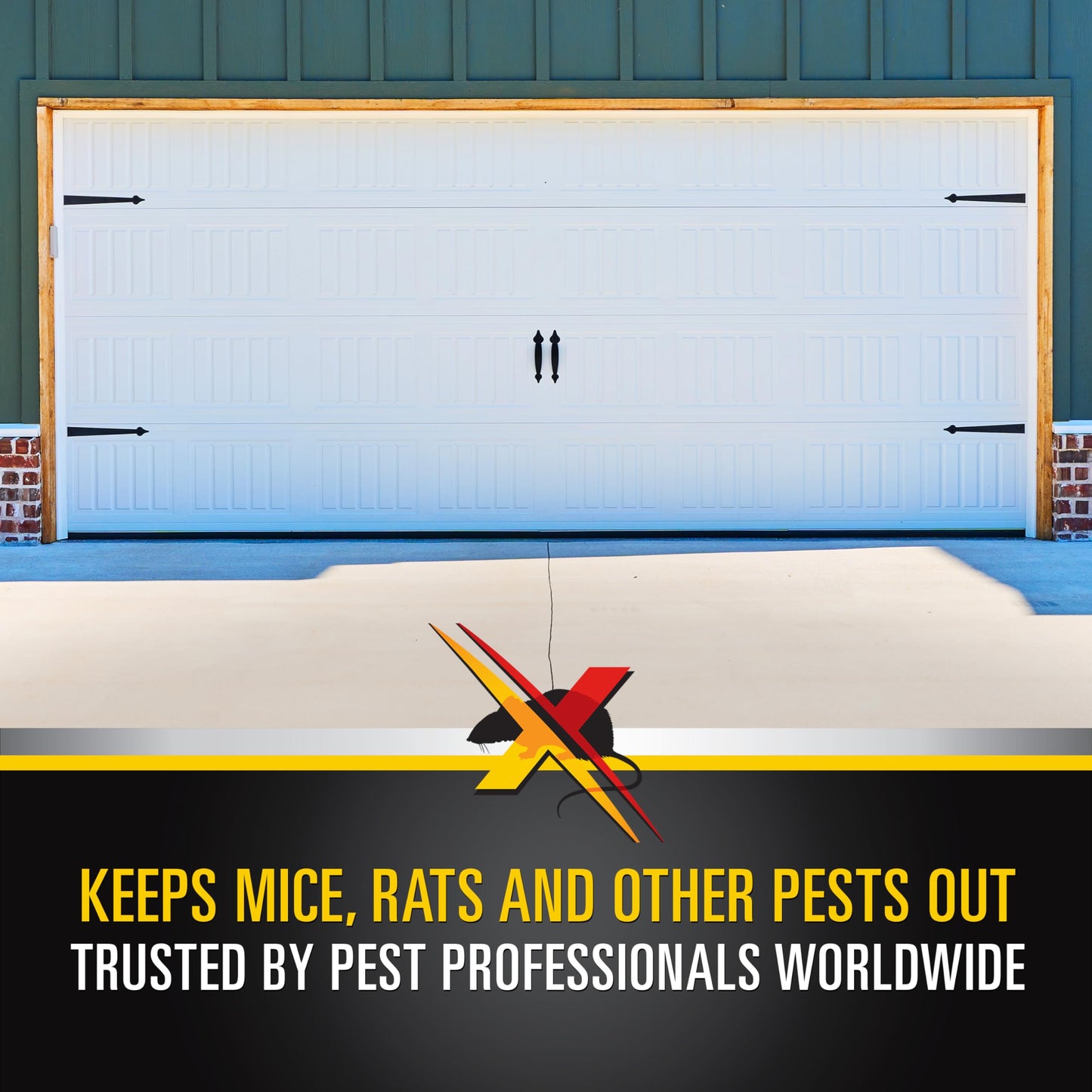 Xcluder X2 Rodent Proof Overhead Sectional Door Seal Kit, 12'3” Wide for 1.5” Thick Doors, Stops Mice, Rats and Weather, Suitable for Residential or Commercial Property Use, for 9’, 10’ and 12’ Doors