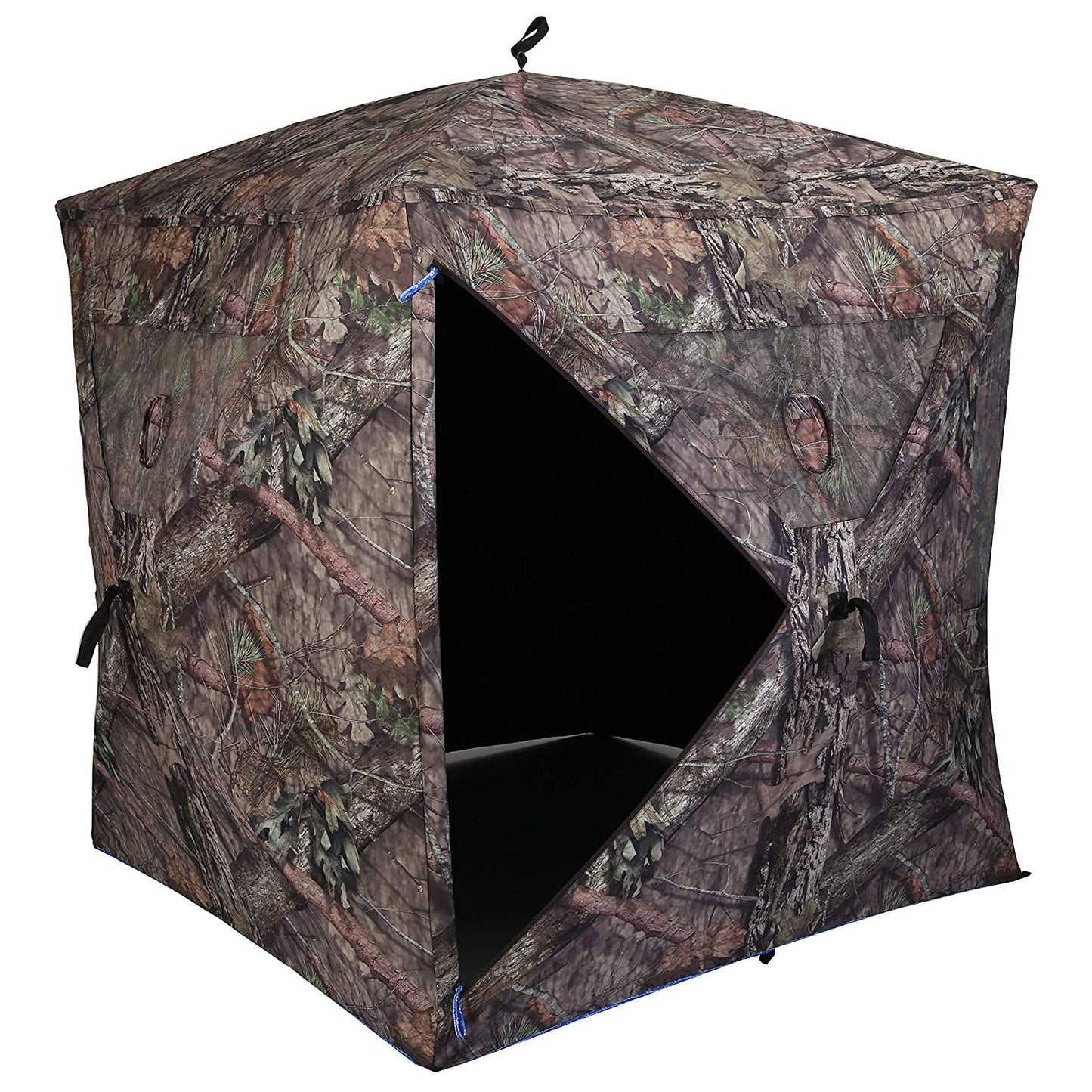 AMERISTEP Element Hub-Style Durable Noise-Free Hunting Ground Blind with Shoot-Through Mesh Windows & Gun Ports | 3 Hunters Concealment | Mossy Oak Break Up Country Camo | Easy Setup & Takedown