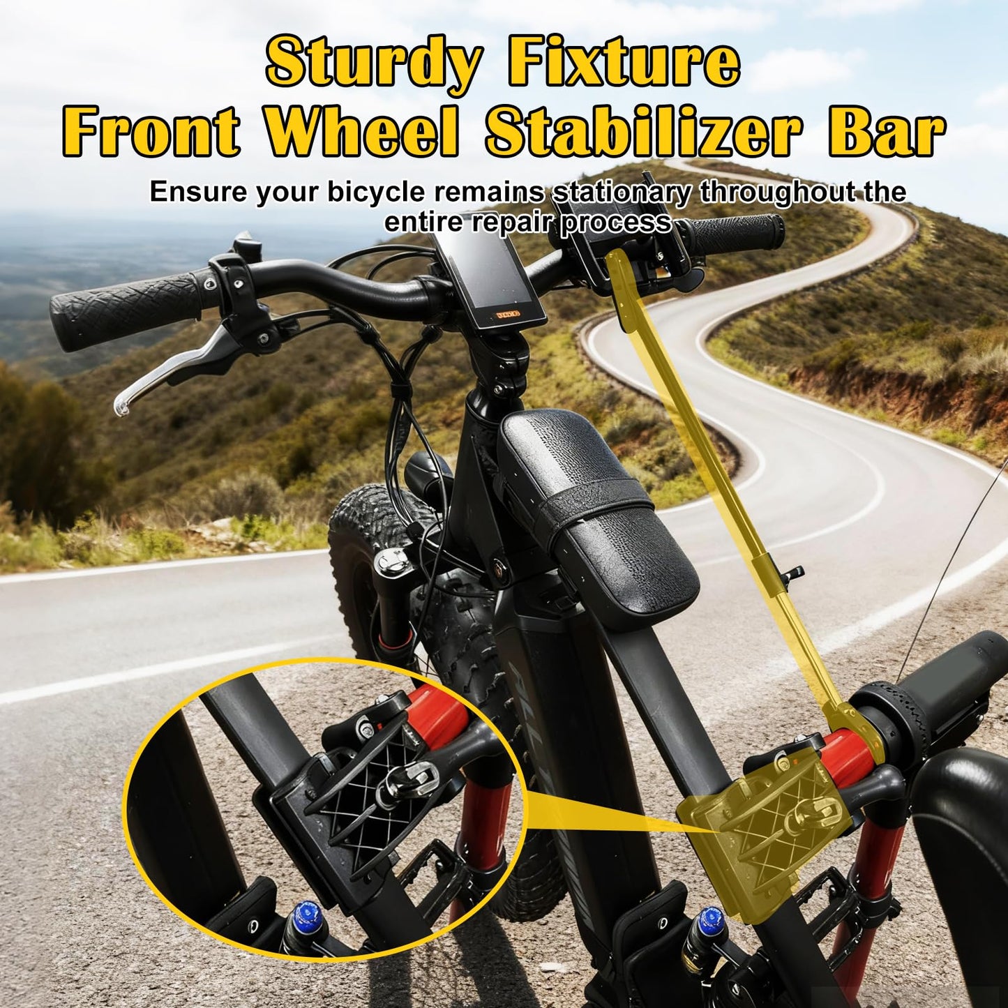 Heavy Duty E Bike Repair Stand (Max 110 lbs), Foldable Bicycle Maintenance Rack, Portable Bicycle Stand Maintenance Workstand Aluminum Made For Electric Bikes, Mountain Bike and Road Bike (Red)