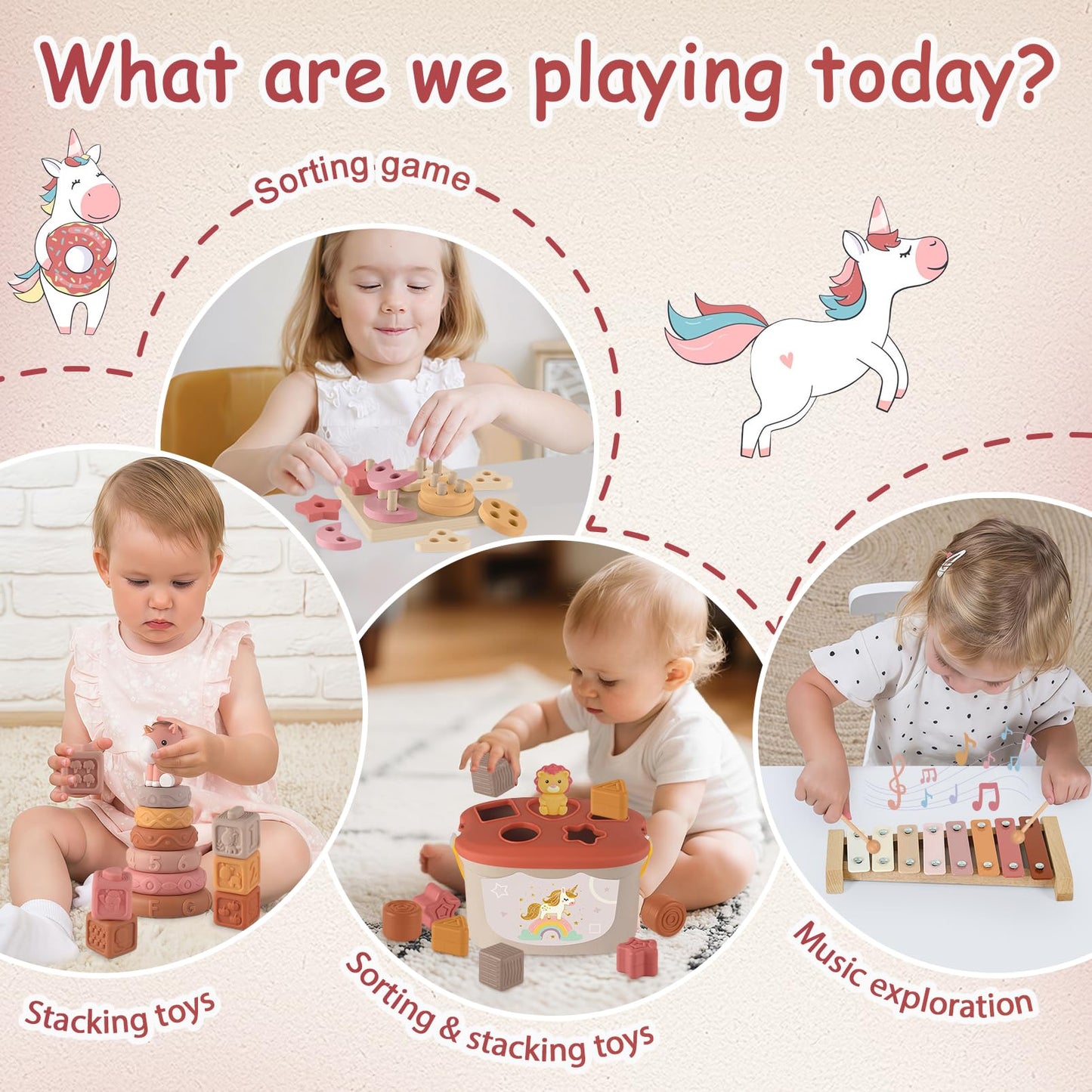 Montessori Toys for 6-12 Months, Baby Toys 6-12-18 Months with Montessori Baby Blocks Toy, Shape Sorting Baby Development Toys for 6+ Month Girls Boys Birthday Chiristmas Gifts