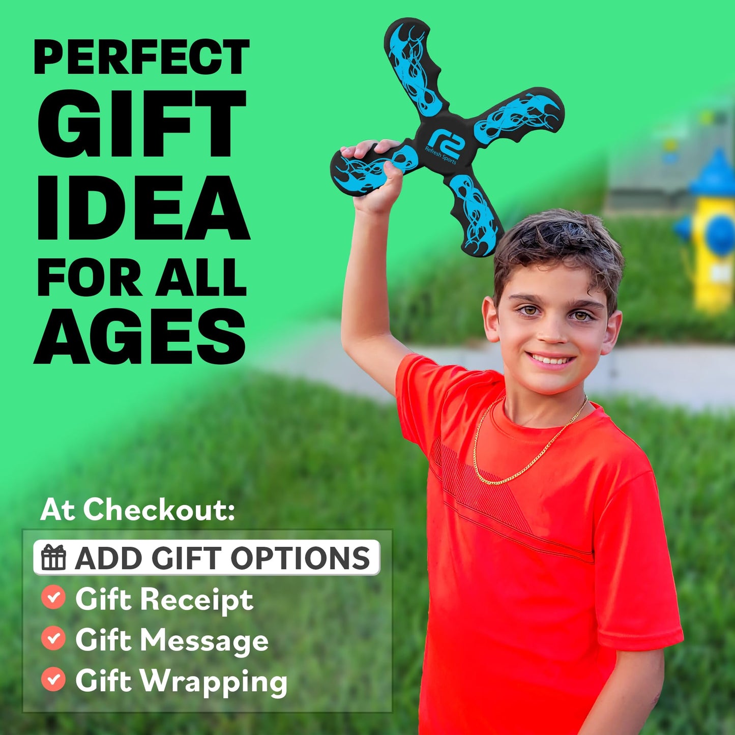 Outdoor Toys For Kids Boomerang - Fun 6 Year Old Boy Gifts & Soft Flying Kid Toys for Indoor & Outdoor Play - Birthday Presents for Kids 8-12 & 8 Year Old Gift Ideas, Cool Gifts for Kids 3 4 5 6 7 +