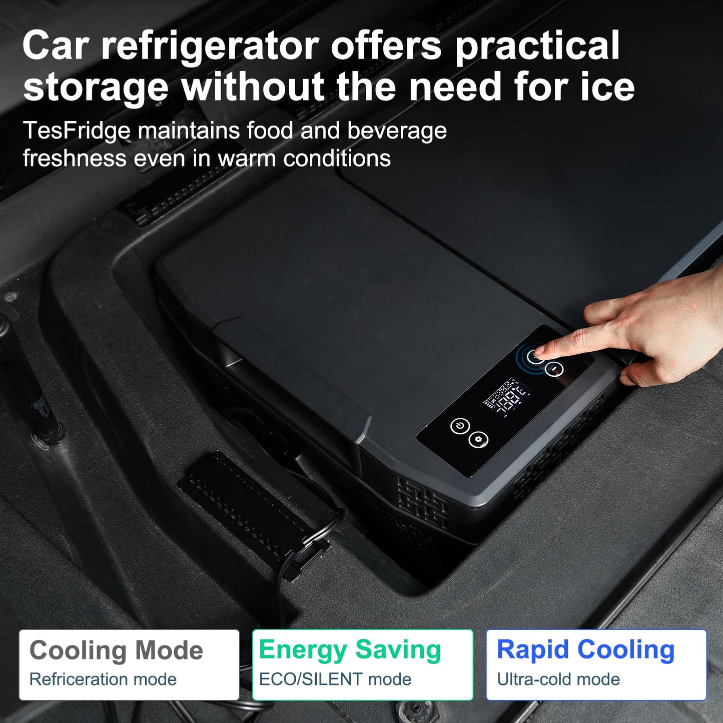 Tesstudio Tesla Cybertruck 25L Trunk Refrigerator with APP Control Truck Storage Cooler Outdoor Fridge, 12/14 Volt Car Fridge Trunk Portable Freezer for Camping Tailgating Road Trip Home