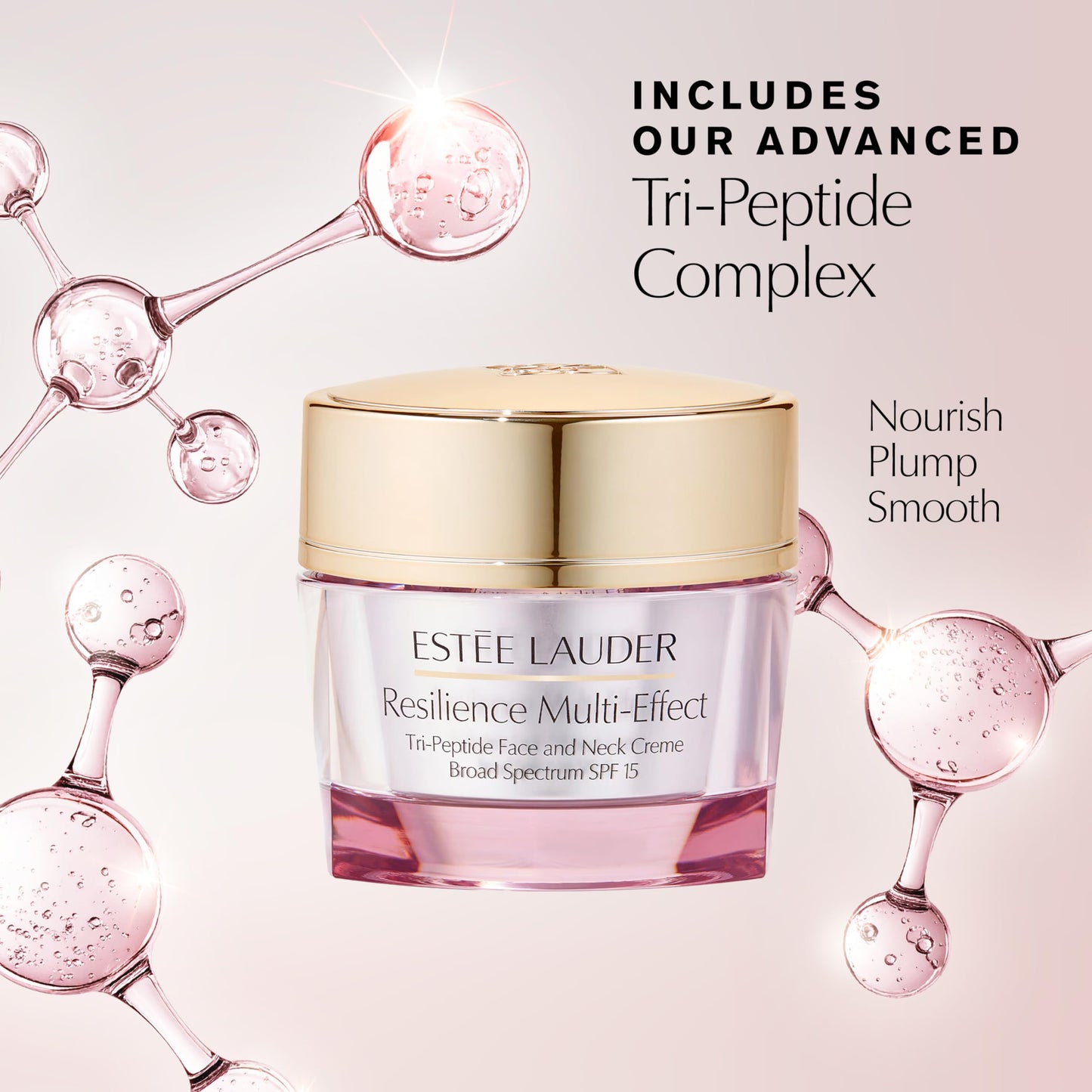 Estée Lauder Resilience Multi-Effect Tri-Peptide Face and Neck Cream Moisturizer SPF 15 for Normal/Combination Skin | Plumping & Anti-Aging, 2.5 Ounce