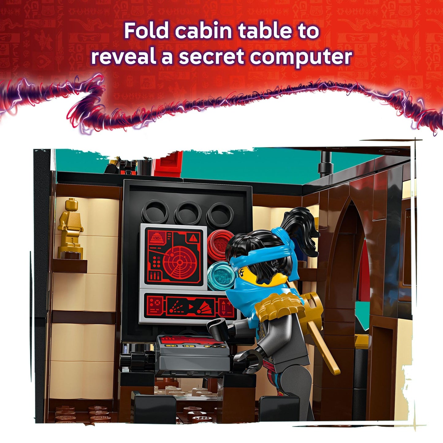 LEGO NINJAGO The Temple Bounty Building Toy - Multi-Level Boat W/6 Ninja Toy Minifigures for Kids, Ages 14+ - Model Building Kit with Display Stand - Dragons Rising Gift for Teen Boys & Girls - 71848