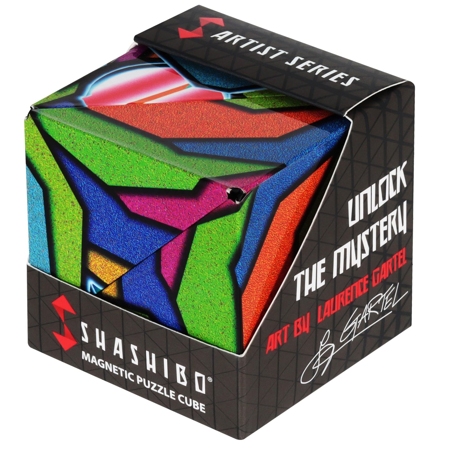 SHASHIBO Shape Shifting Box - STEM Magnetic Fidget Cube That Transforms Into Over 70 Shapes, Download Fun in Motion Toys Mobile App (Water Color)
