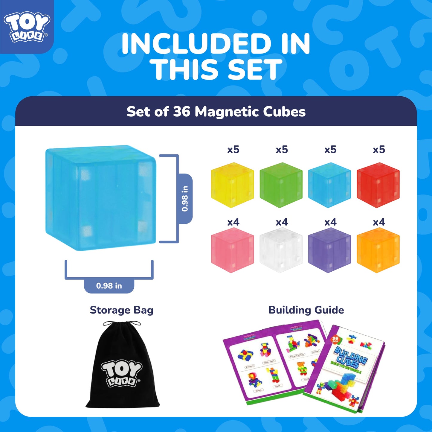 TOY Life 36PCS Magnetic Blocks for Kids Ages 4-8, Magnetic Building Blocks for Toddlers 3-5, Magnet Toys for Toddler, Kids Building Blocks, Toddler Building Toys