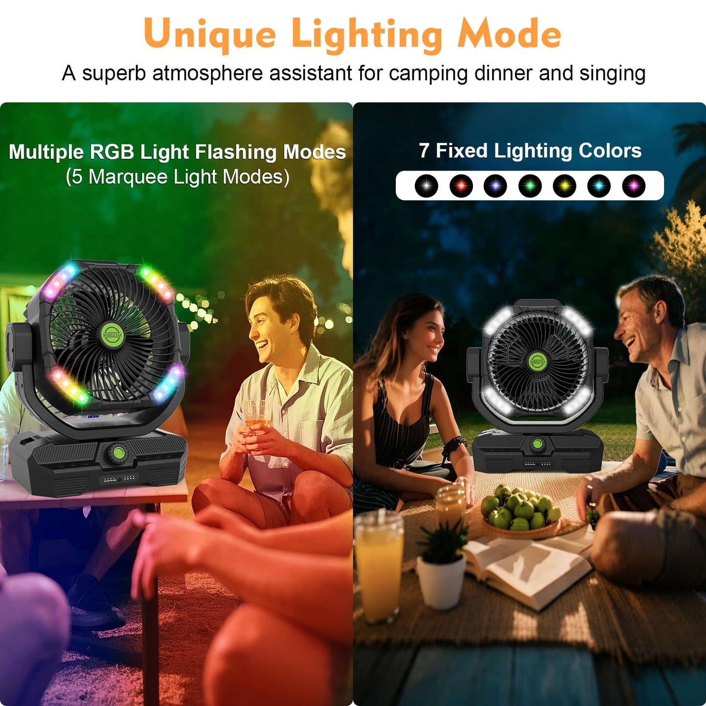 RUNTOP 45000mAh Large Battery Operated Fan, High Speed Oscillating Camping Fan with Remote,Quiet Adjustable Tilt Rechargeable Fans, Battery Powered fansfor Tent Home Office, Bedroom Travel (Black)