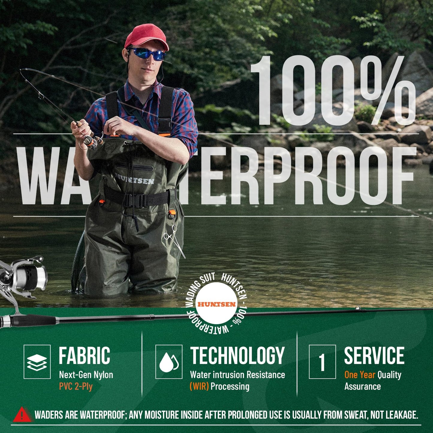 Fishing Waders for Men Women with Boot Hanger, Waterproof Phone Case Size 12 + Hunting Blind 360 Degree See Through Ground Blind - 2-3 Person Pop Up Deer Blind for Hunting with Carrying Bag