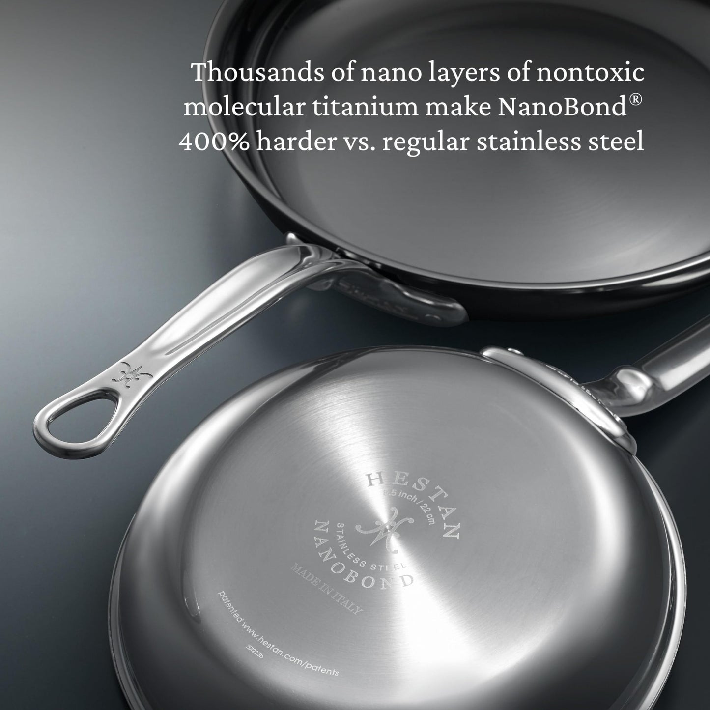 Hestan - NanoBond Collection - Titanium Stainless Steel 8.5-Inch Frying Pan - Toxin, PFAS, & Chemical Free Clean Cookware, Induction Cooktop Compatible