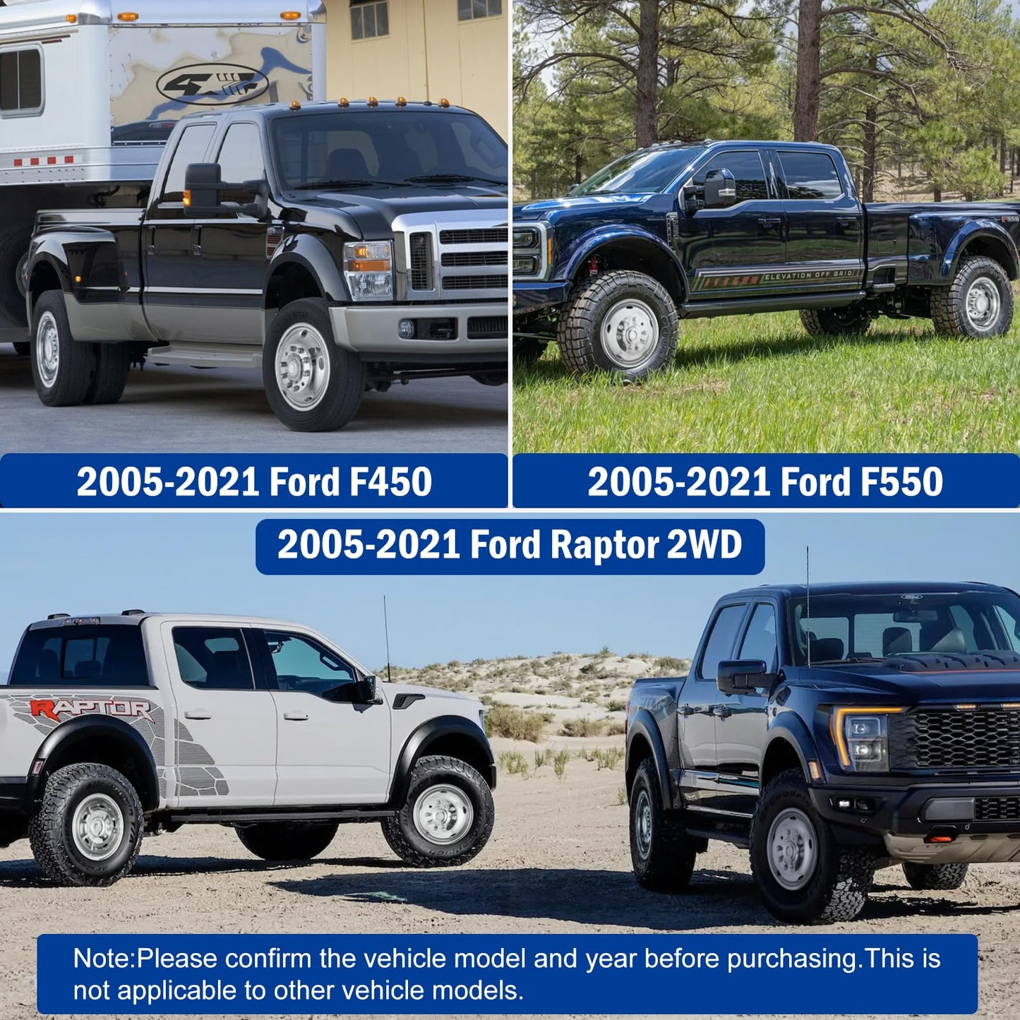 19.5" Wheel Simulators,19.5" 10 Lug Stainless Steel Hubcaps with Wheel Lug Bolts Kit,Polished Finish,2 Front Wheels/2 Rear Wheels,Wheel Simulators Suitable for 2005-2021 Ford F450/F550,Ford Raptor 2WD