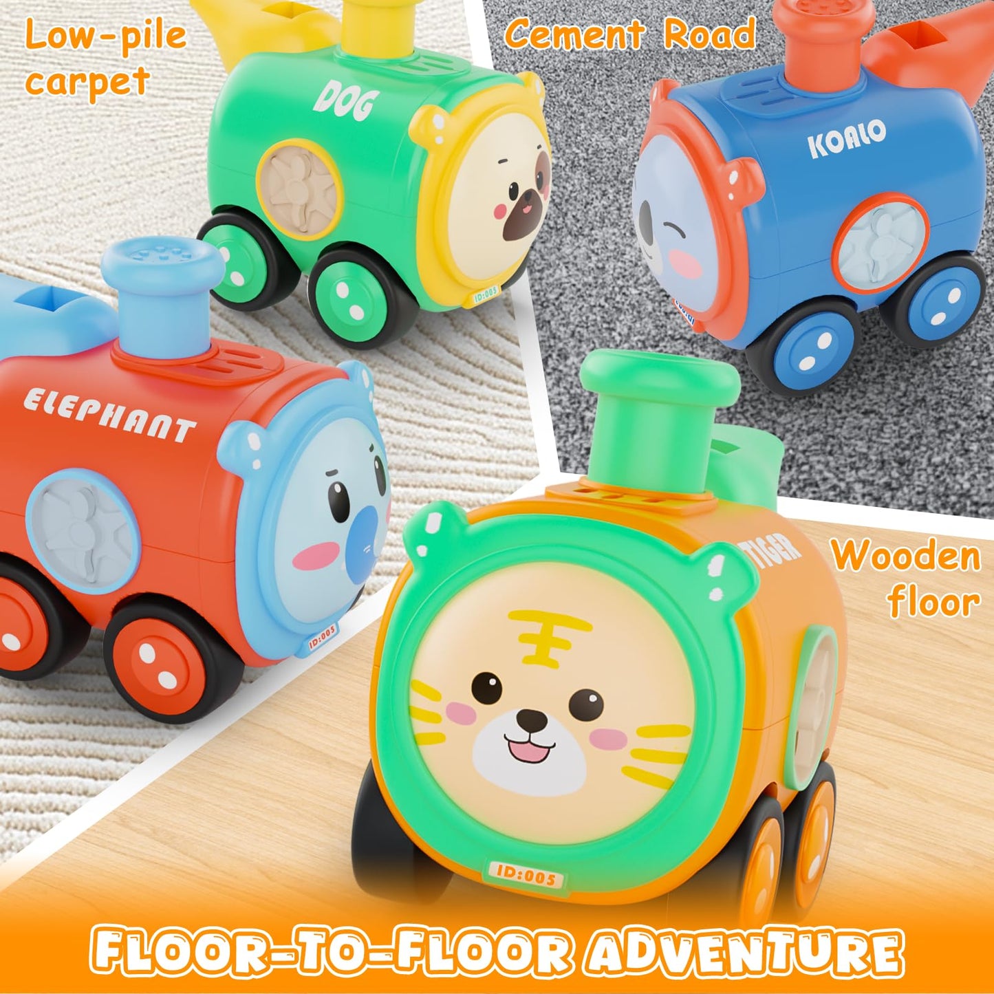 Keamaidy Baby Train Car Toys for Toddler 1-3, 4PCS Press to Go Push Car, Infant Play Whistle Vehicle Toy Set for 12-18 Months, 1st Birthday Christmas Easter Gifts for 1-2 Years Old Boys