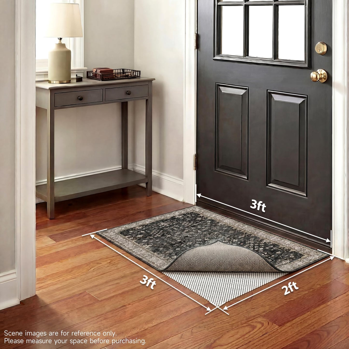 Veken Rug Gripper Pad for Hardwood Floors, Thick Non Slip Rug Pads for Area Rugs, Rug Grippers for Tile Floors, Under Carpet Anti Skid Mat, Keep Your Rugs Safe and in Place, 2x3 Ft