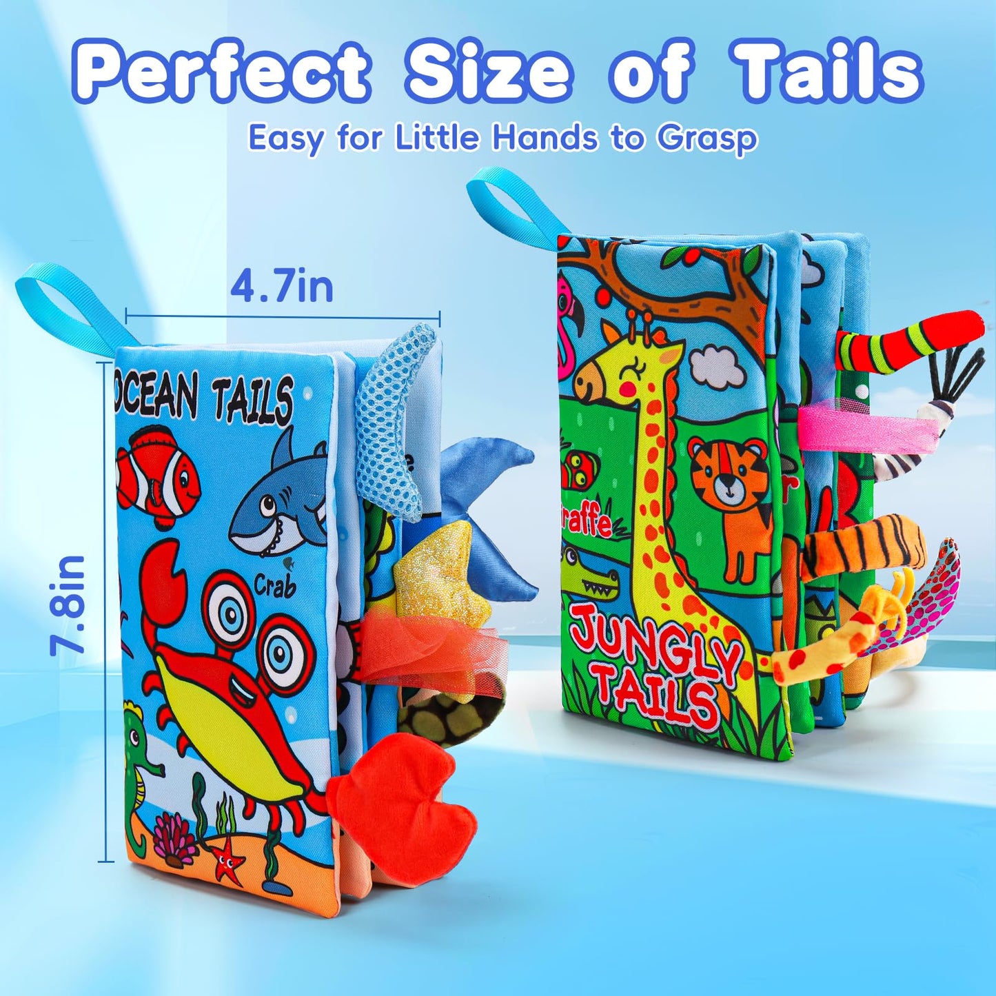 2PCS Baby Books Toys 0-6 Months Infant Tummy Time Sensory Travel Toys 3 4 5 6 Month Crinkle Touch Feel Busy Soft Book for Babies 0-3 3-6 6-12 Months Newborn Essentials Must Haves Boy Girl Shower Gifts