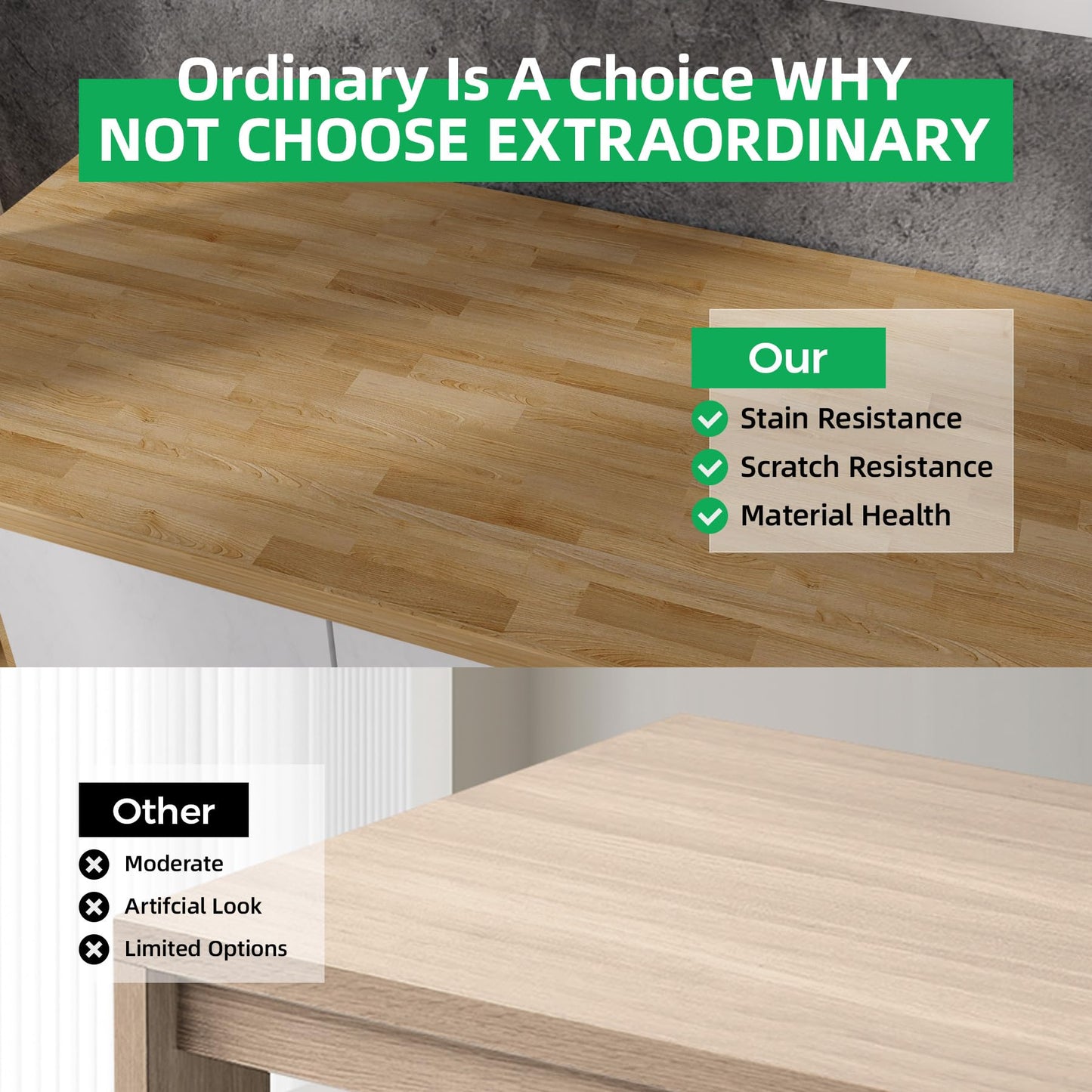 Butcher Block Countertop Wood Tabletop - 60"x25"x1.5", 5FT Solid Birch Wood Tabletop, Unfinished Hardwood Butcher Block Island Top for Kitchen Counter, Desk Top, Table Top, Workbench, Coffee Bar