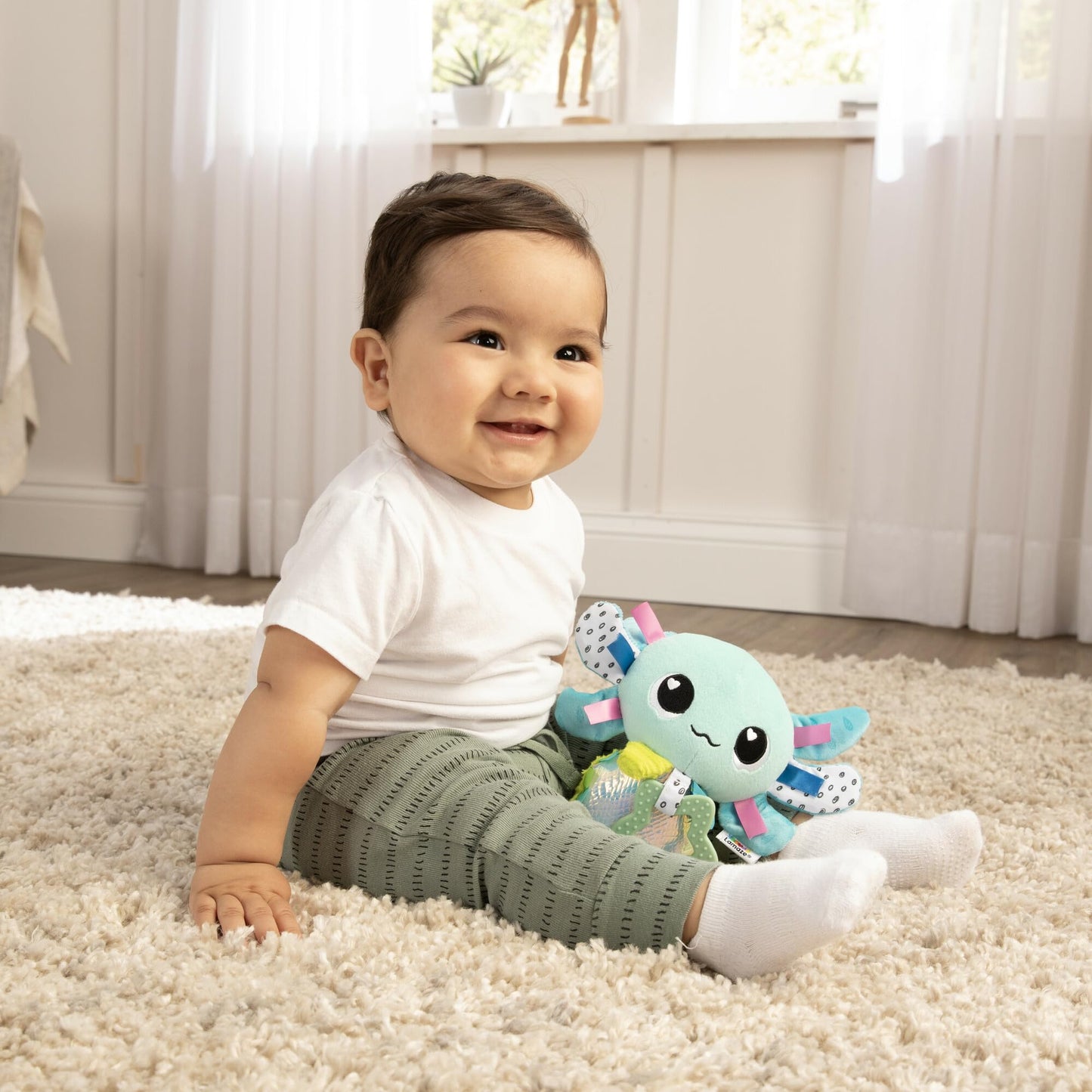 Lamaze Clip On Car Seat and Stroller Toy - Alise The Axolotl - Crinkle Car Seat Toys and Stroller Toys - Sensory Toys for Babies - Baby Gifts and Toddler Stocking Stuffers - Ages 0 Months and Up