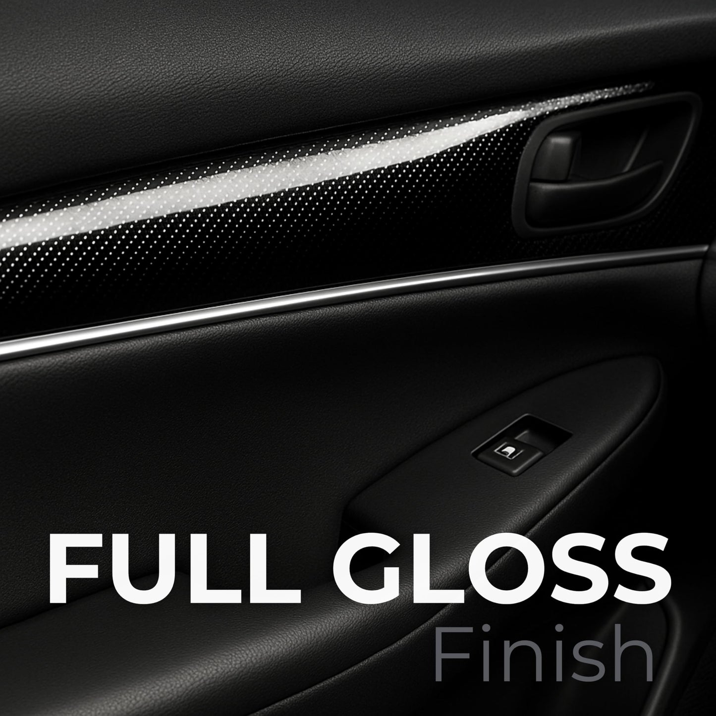 RockRose 7D Super Glossy Black Carbon Fiber Vinyl Wrap - Anti-Wrinkle, Air Release Automotive Wrap - DIY Decals Self Adhesive Car Vinyl Sticker for Interior/Exterior - Size 5FT x 60FT