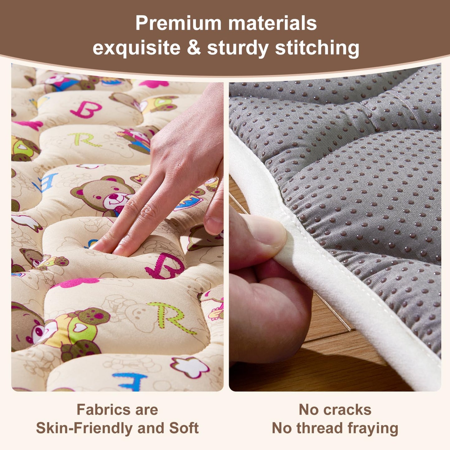 Baby Play Mat - 65" X 50",Premium Thicker Foam Machine Washable, Extra Large Anti-Slip Soft Cushioning Foam Playmats for Babies and Toddlers, Foldable Baby Crawling Mat for Playpen