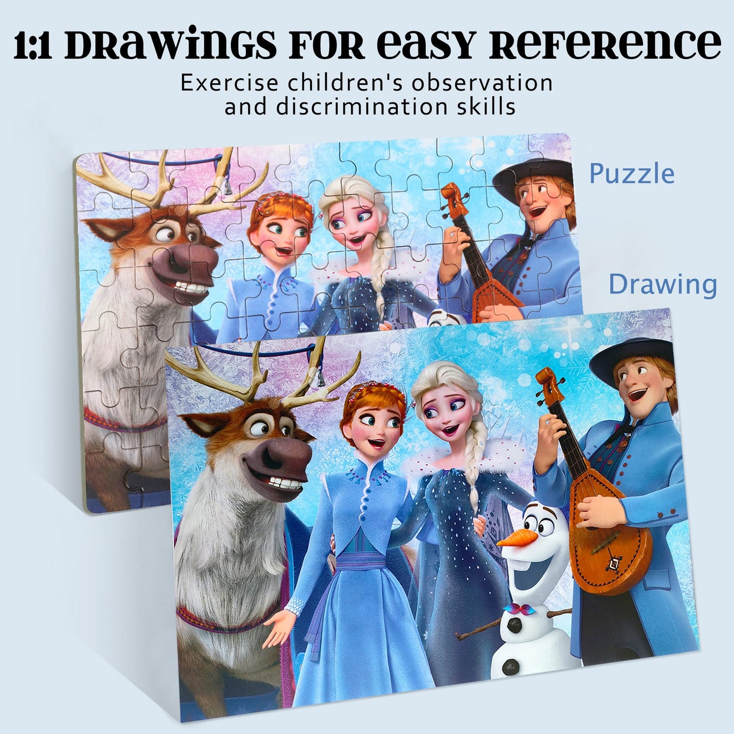 MZZOTOY Puzzles for Kids Ages 4-8, 60 Pieces Puzzles for Kids Ages 3-5 in a Metal Box Girls and Boys Learning Educational Jigsaw Puzzle Toys Gifts
