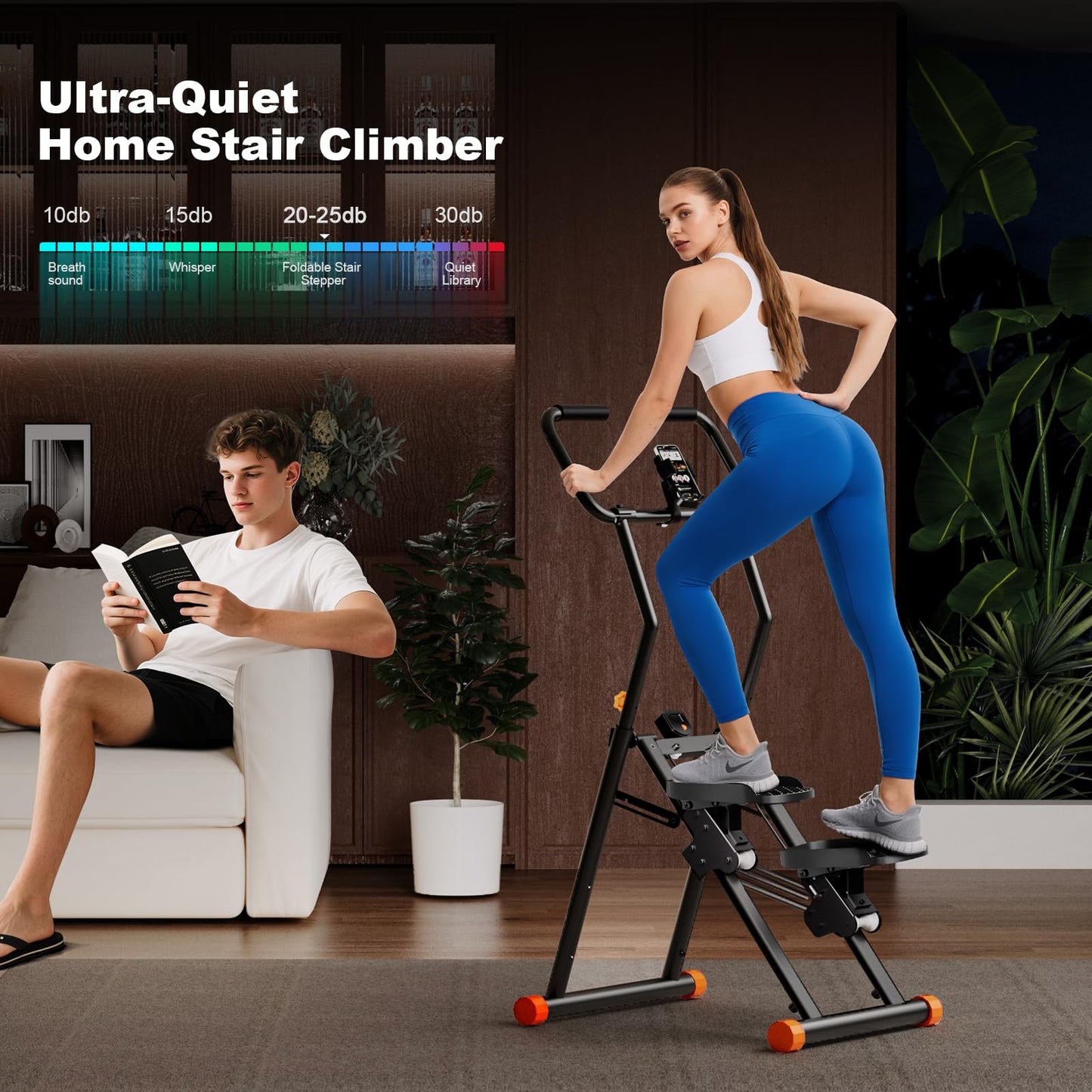 Stair Stepper for Home Gym, 350lbs Vertical Climber Machine with LCD Display, Non-Slip Pedals & 350lb Capacity Compact Folding Cardio Exercise Climber