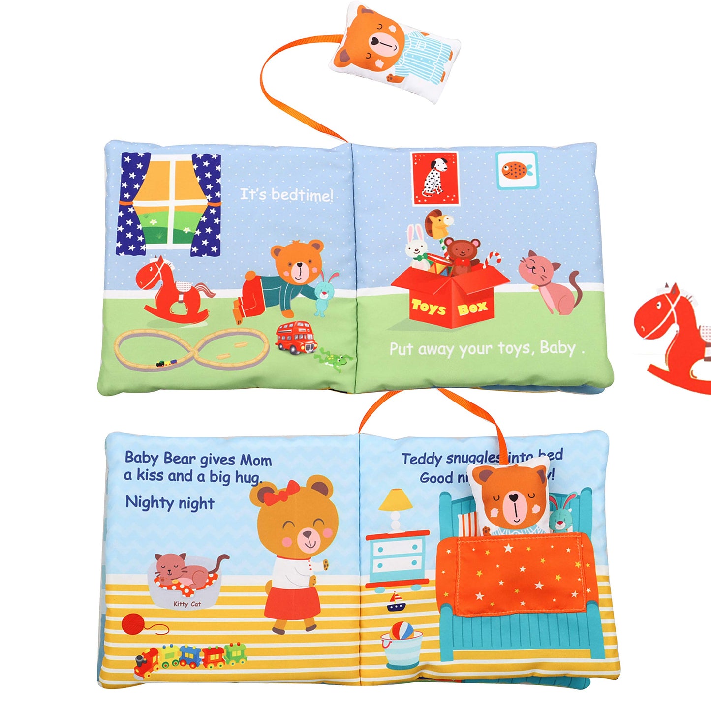 Fish Baby Crinkle Books with Teddy Bear Book Toys for Newborn Babies Infants 0-6, 6-12 and 12-18 Months, Books for 1 Year Old