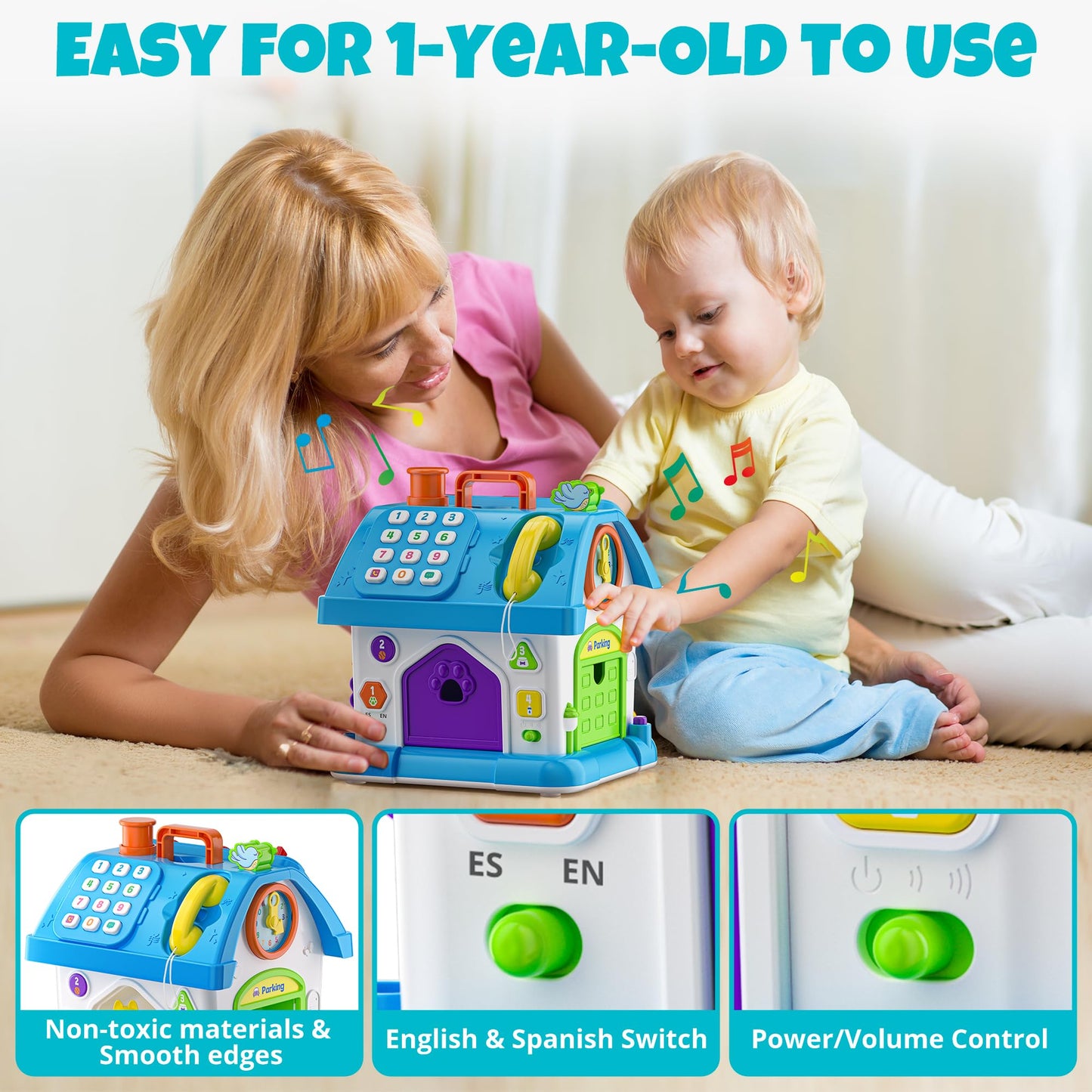 Hurdaos Montessori Toys for 1 Year Old Boy Girl Gifts, 1st Birthday for One Year Old Boys Girl First Gift Baby Toy 12-18 Months, Educational Learning Toddler Toys 1-2
