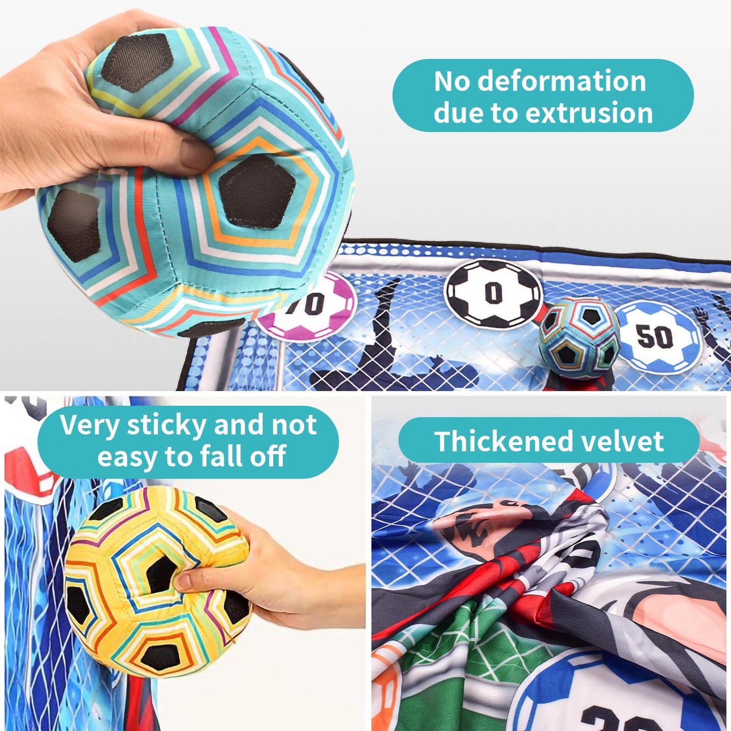Anehono Soccer Ball Game Mat Set, Sticky Soccer Ball Indoor Target Toss Party Game, Sports Toys and Gift for Kids Boys Girls for 3 4 5 6 7 8 Year Old Boy Toys Birthday