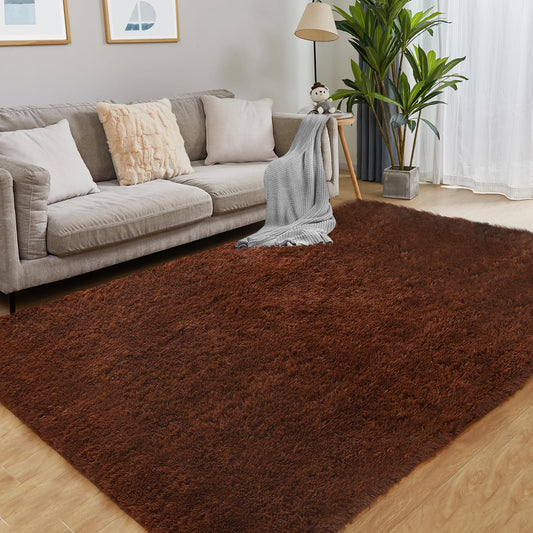 Puremy Luxury 3x5 Area Rug, Ultra Soft Rugs for Living Room, Plush Carpet Rugs for Bedroom, Non-Slip Indoor Rug for Nursery, Study Room, Playroom, Home Decor, Brown
