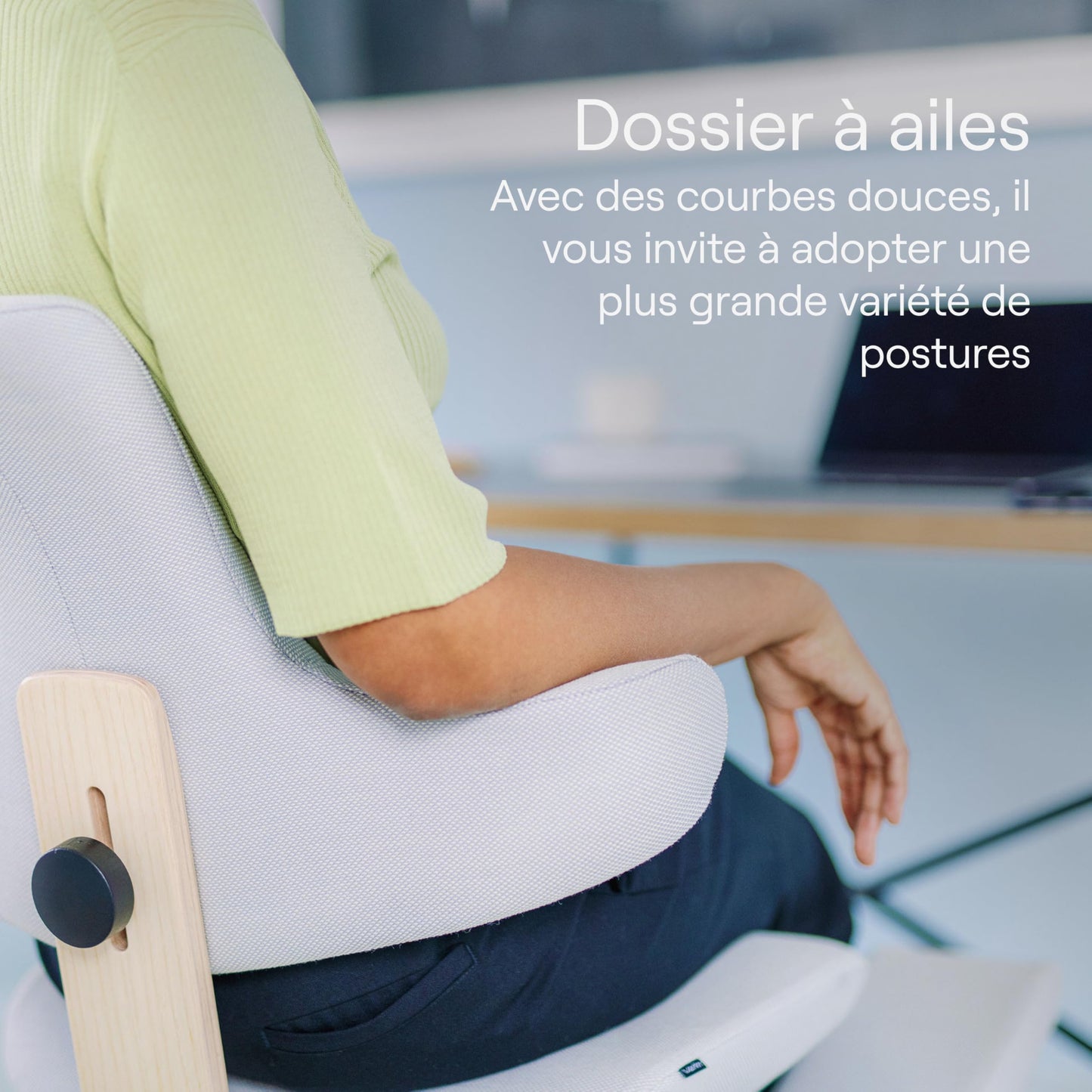 Varier ThatSit Balans Adjustable Ergonomic Kneeling Chair with Backrest, 10-Year Limited Warranty, Designed by Peter Opsvik, Black/Black