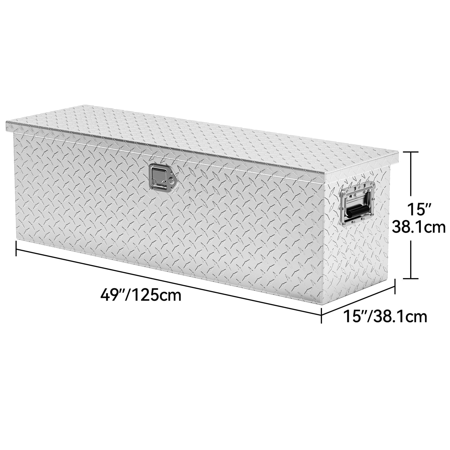 YITAMOTOR 48 Inch Truck Bed Tool Boxes Heavy Duty Aluminum with Sliding Shelf, Diamond Plate ToolBox for Pick Up Truck RV Trailer, Chest Storage Organizer with Lock and Keys