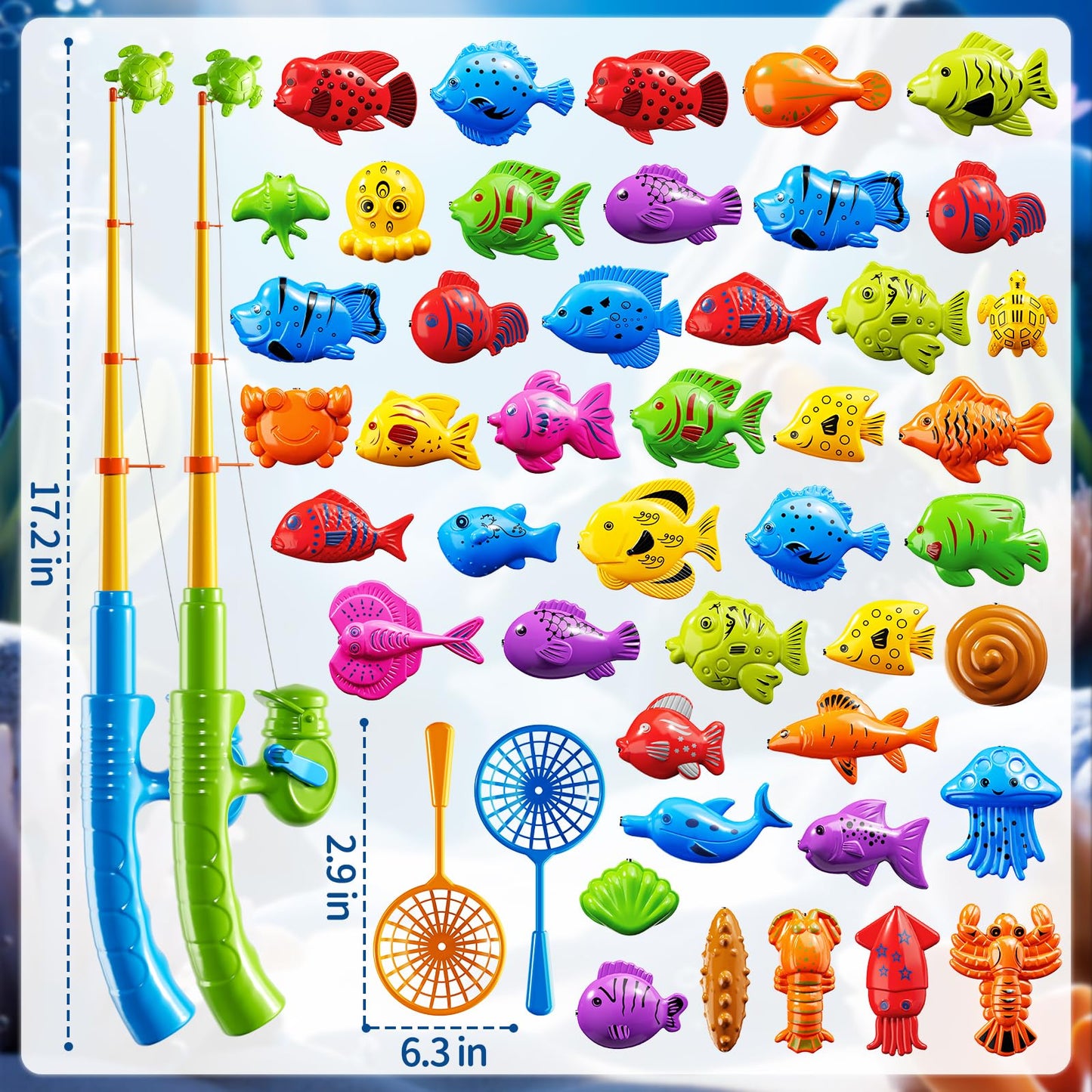 Magnetic Fishing Toy for Kids 3-5, Magnetic Fishing Game for Kids Ages 4-8, Water Table Toys with Fishing Rod Set, Outdoor Plastic Floating Fish, Kids Bath Pool Fishing Water Toys for Baby Boys Girls