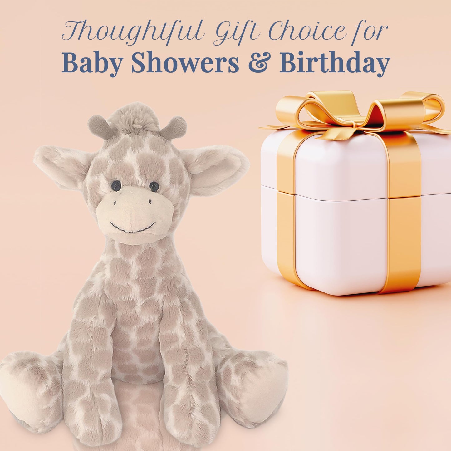 MON AMI Gentry The Giraffe Stuffed Animal – 12”, Soft Stuffed Toy Plushies for Babies/Toddlers, Gifts for Kids of All Ages, Zoo Animals