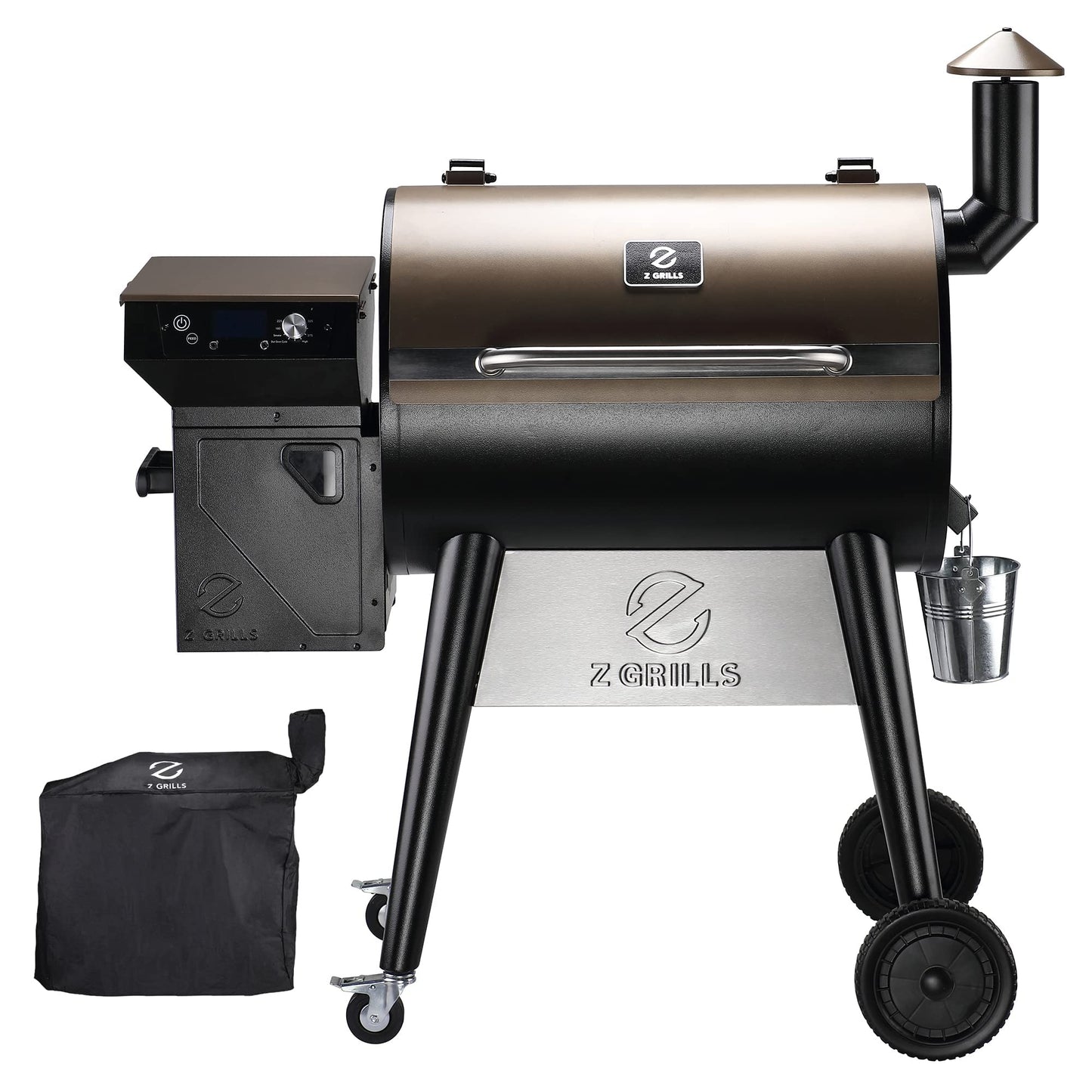 Z GRILLS Upgrade 8 in 1 Wood Pellet Grill & Smoker for Outdoor Cooking, BBQ Grill with PID 3.0 Controller, LCD Screen, 697 sq, Meat Probes, Rain Cover
