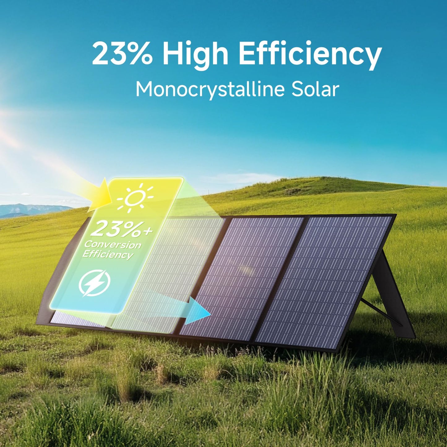 ALLPOWERS SP033 200W Portable Solar Panel Foldable, 23% High Efficiency Solar Charger with MC4 Connectors for Power Station, RV, Camping, Home Use, Compact Folding Solar Panel（SP033-200W