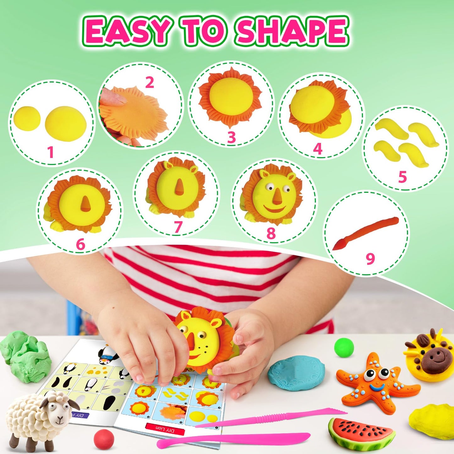FAGNBED Air Dry Clay 76 Colors, Modeling Magic Clay Set with 5 Sculpting Tools, Gift for Ages 3-12 Boys and Girls