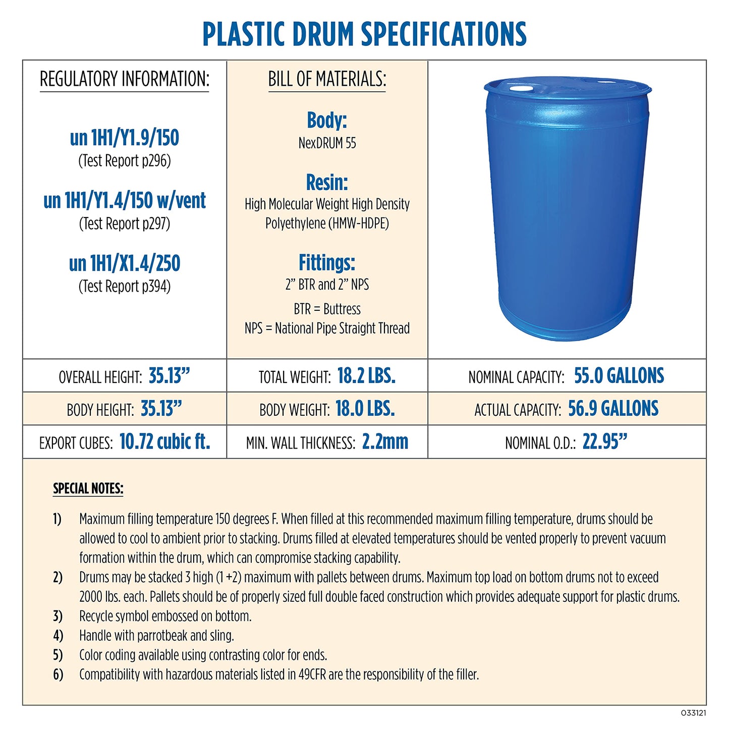 Augason Farms Water Treatment and Storage Kit, 55-Gallon Water Barrel, BPA Free, Liquid Water Treatment Drops, Siphon and Hand Pump