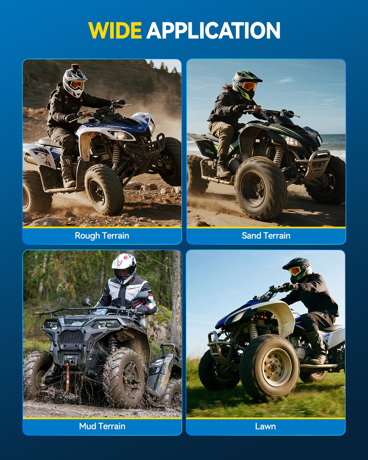 PHILTOP 22x10-10 ATV UTV Tires, 4-Ply Super Mud 22x10-10 ATV All-Terrain Tires for Riding Mowers, Golf Carts, Off-Road,2 Pcs,Tubeless (Z-183)