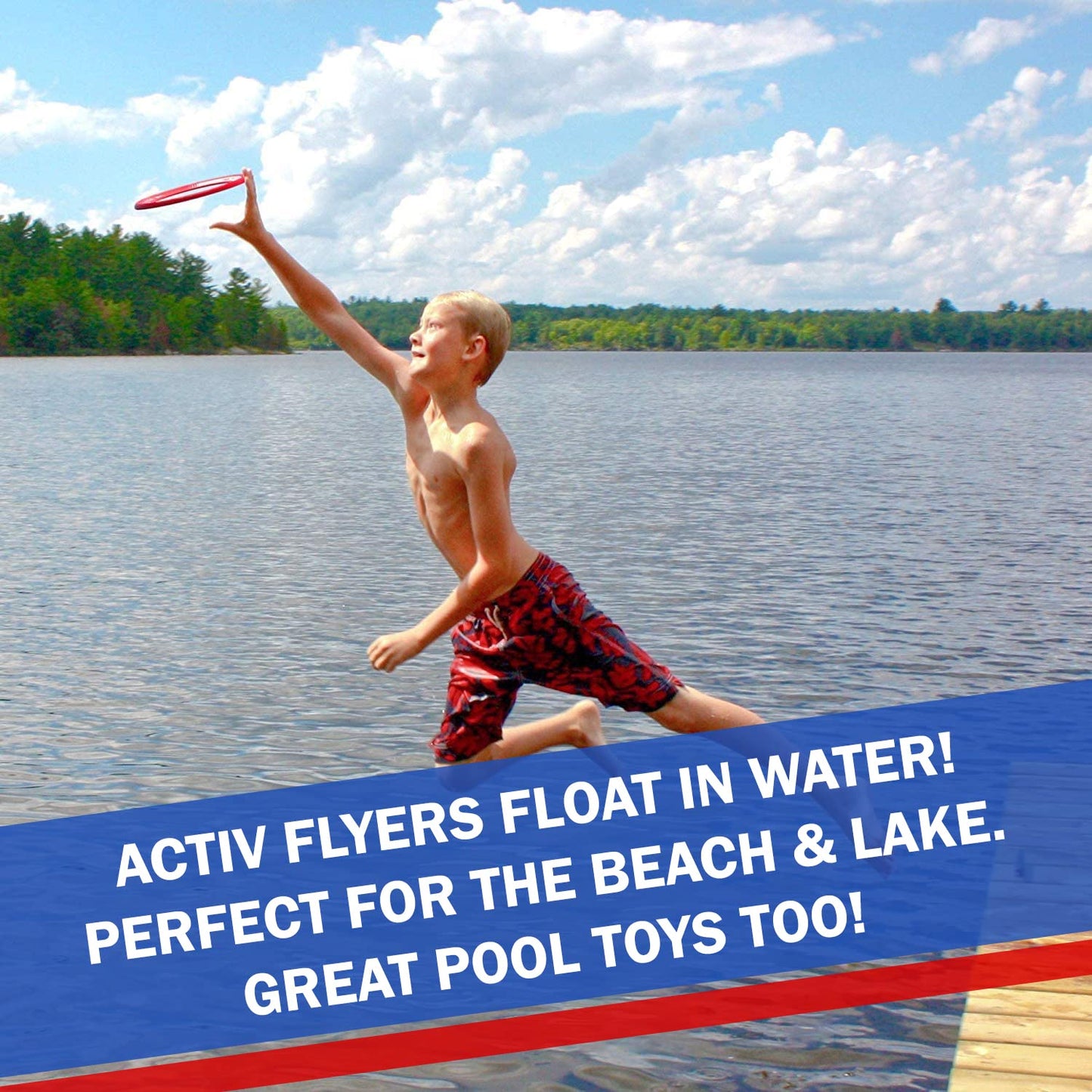 Activ Life Flying Rings for Kids, Fun Beach Toys, Gifts for Boys Girls Teens, Cool Family Outdoor Games, Play at Swimming Pool, Playground, Basket Fillers Birthday Presents, Blue/Red