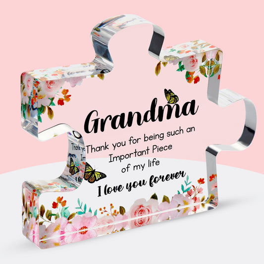 VELENTI Fathers Day Dad Birthday Gift - Engraved Acrylic Block Puzzle Gifts for Dad 3.35 x 2.76 inch - Cool Father's Day Presents from Daughter, Son, Mom - Heartwarming Men Birthday Gift, Ideas