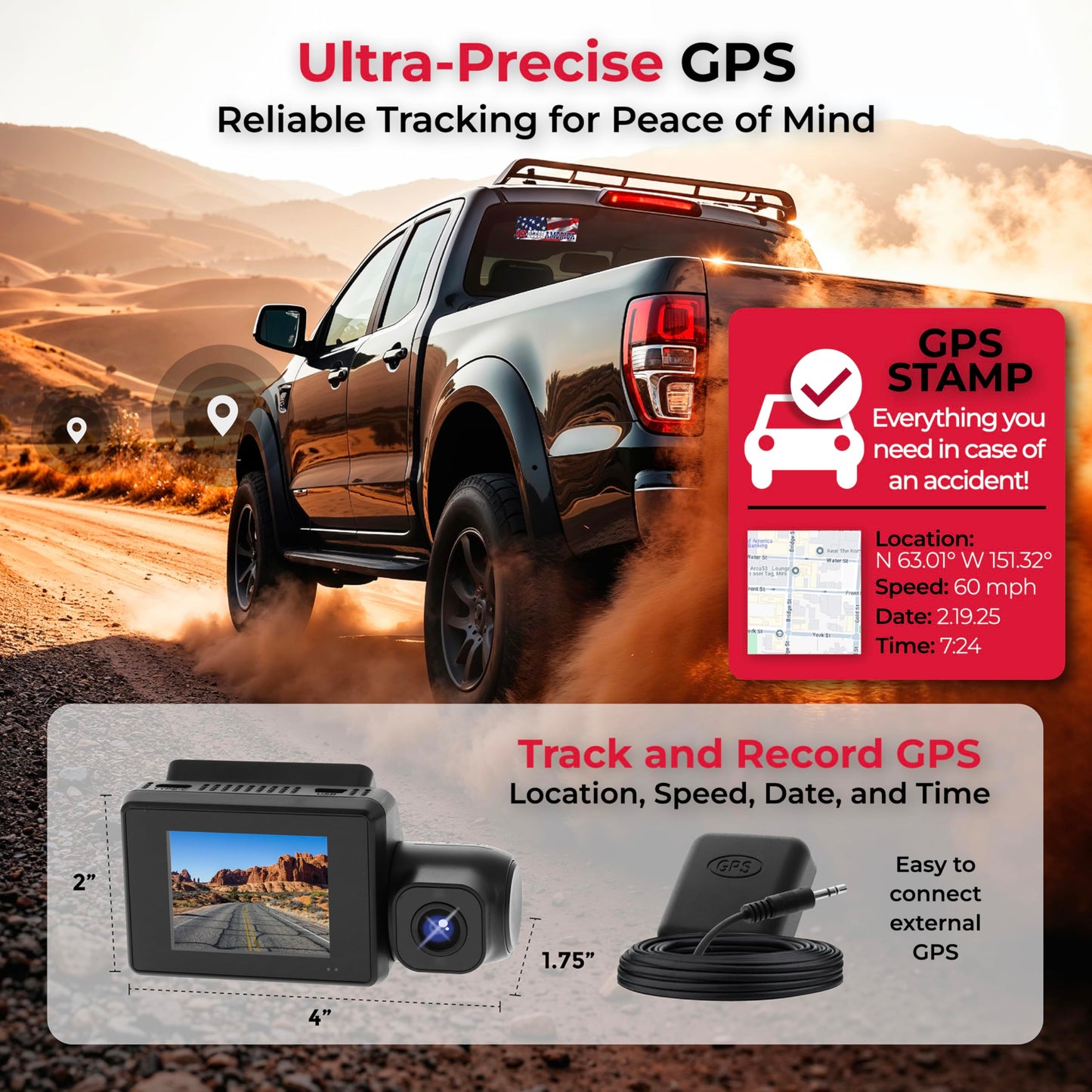 B+L USA 4K Premium 3 Channel Dash Cam with Sony STARVIS IMX Sensors 4K Front + 2K Rear + 1080P FHD Inside Dash Camera for Cars, Night Vision, WiFi, GPS, G-Sensor Safety, Free MicroSD 64GB Card