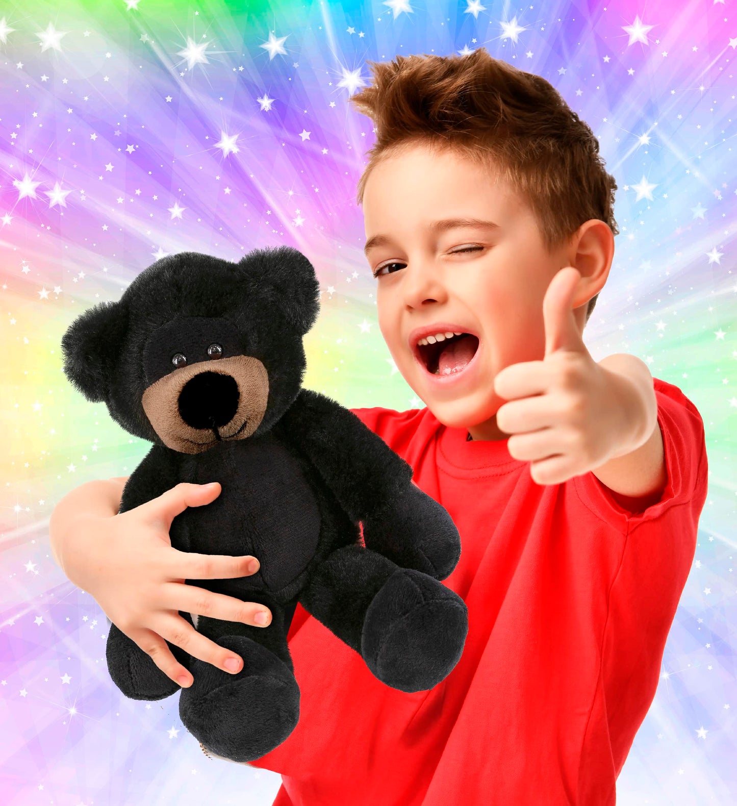 DolliBu Plush Black Bear Stuffed Animal - Soft Huggable Long Leg Black Bear, Adorable Playtime Plush Toy, Cute Wildlife Cuddle Gift for Kids and Adult - 10.5 Inch