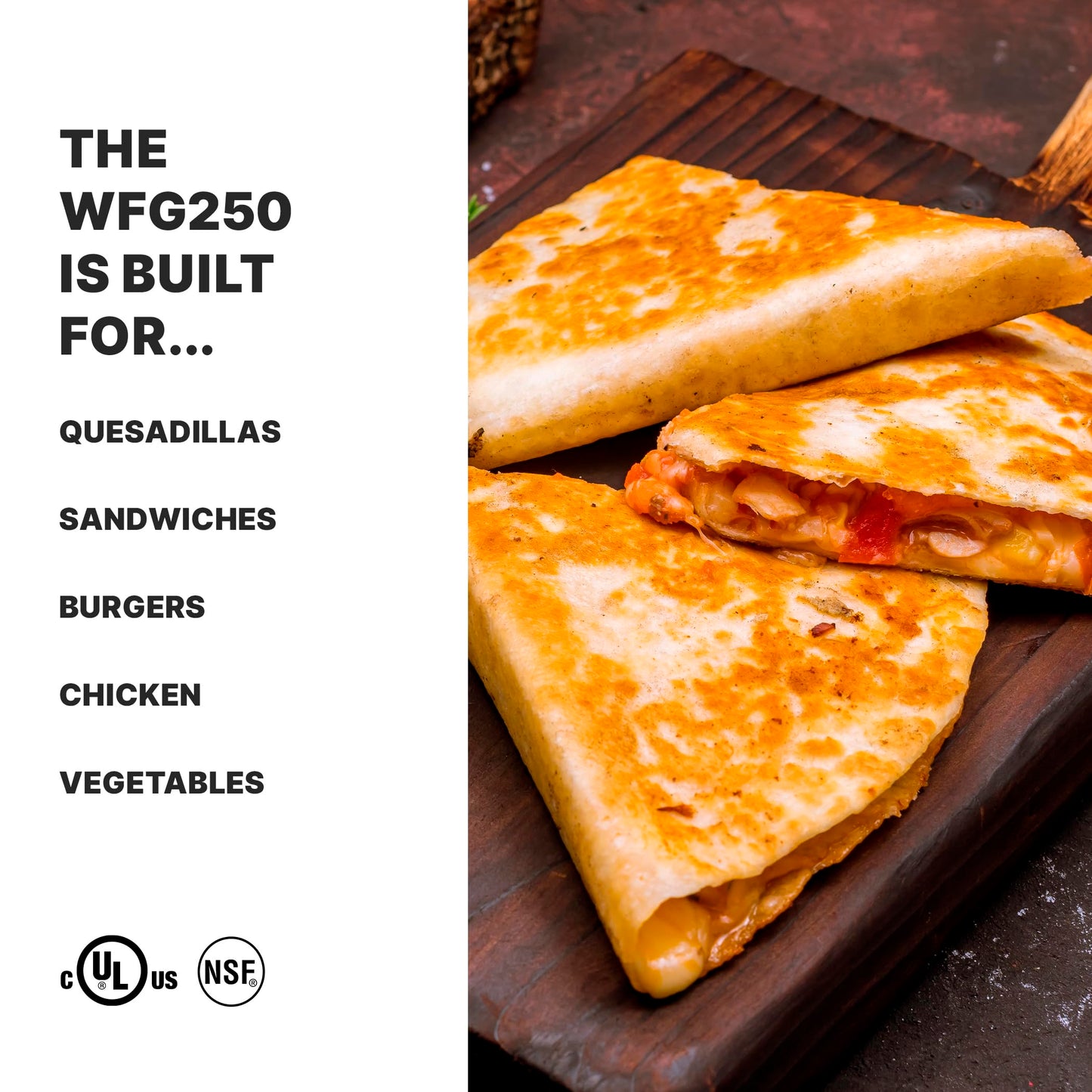 Waring Commercial WFG250 Tostato Supremo® Large Flat Toasting Grill, 120V, 1800W, 5-15 Phase Plug, Silver