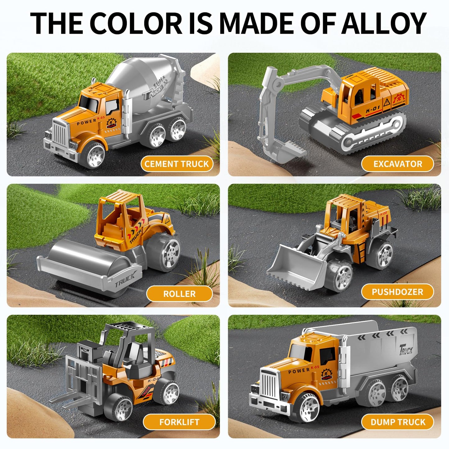 NIPLOOOW Toddler Boys Construction Truck Vehicle Toy Set with Play Mat and Die-Cast Toy Car, Transport Carrier Truck for Kids 3-5, Birthday Gifts Toys for 3-8 Year Old Boys