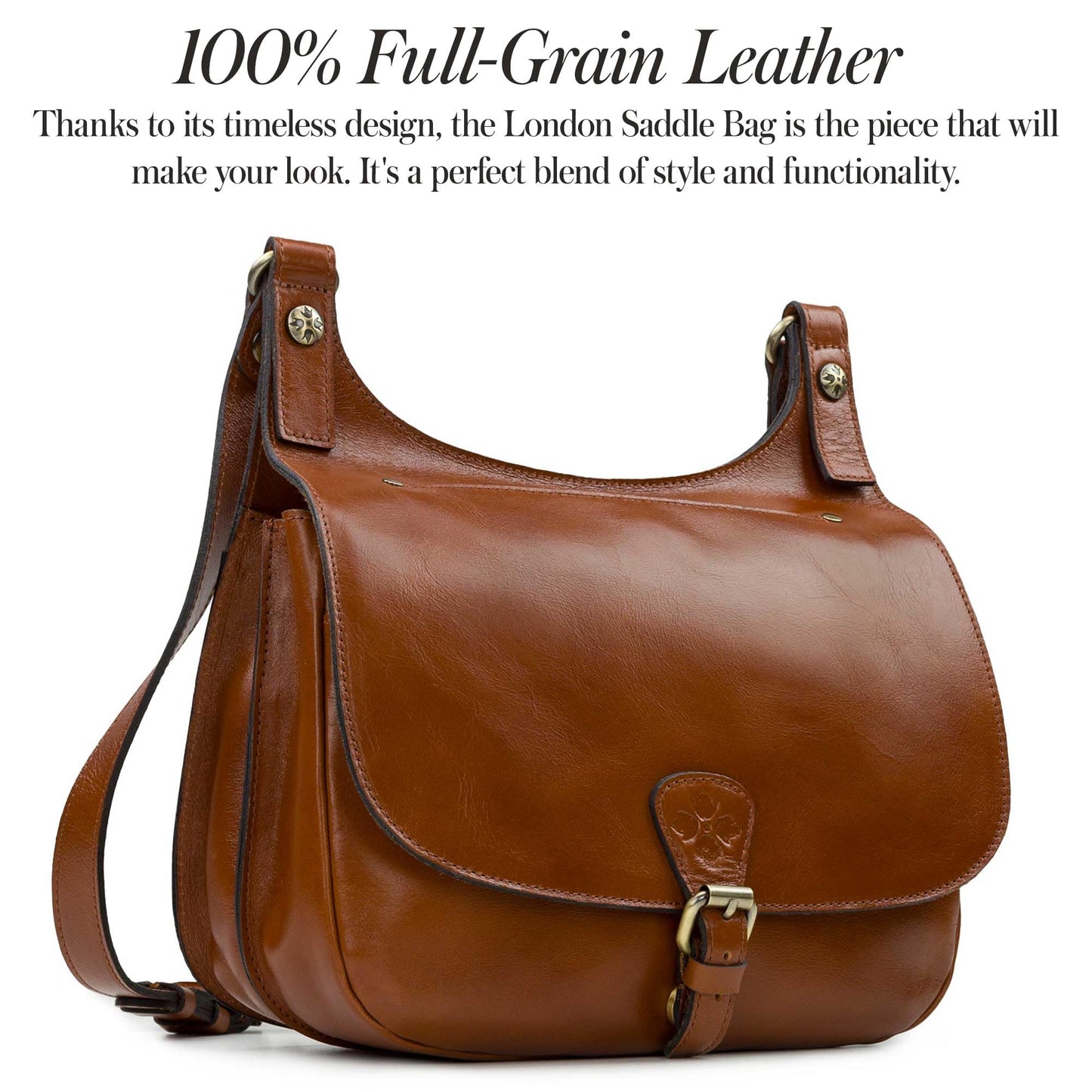 Patricia Nash London Saddle Bag - 100% Full-Grain Leather Purse for Women - Cross Body Purses for Women - Genuine Leather Handbags - Tan