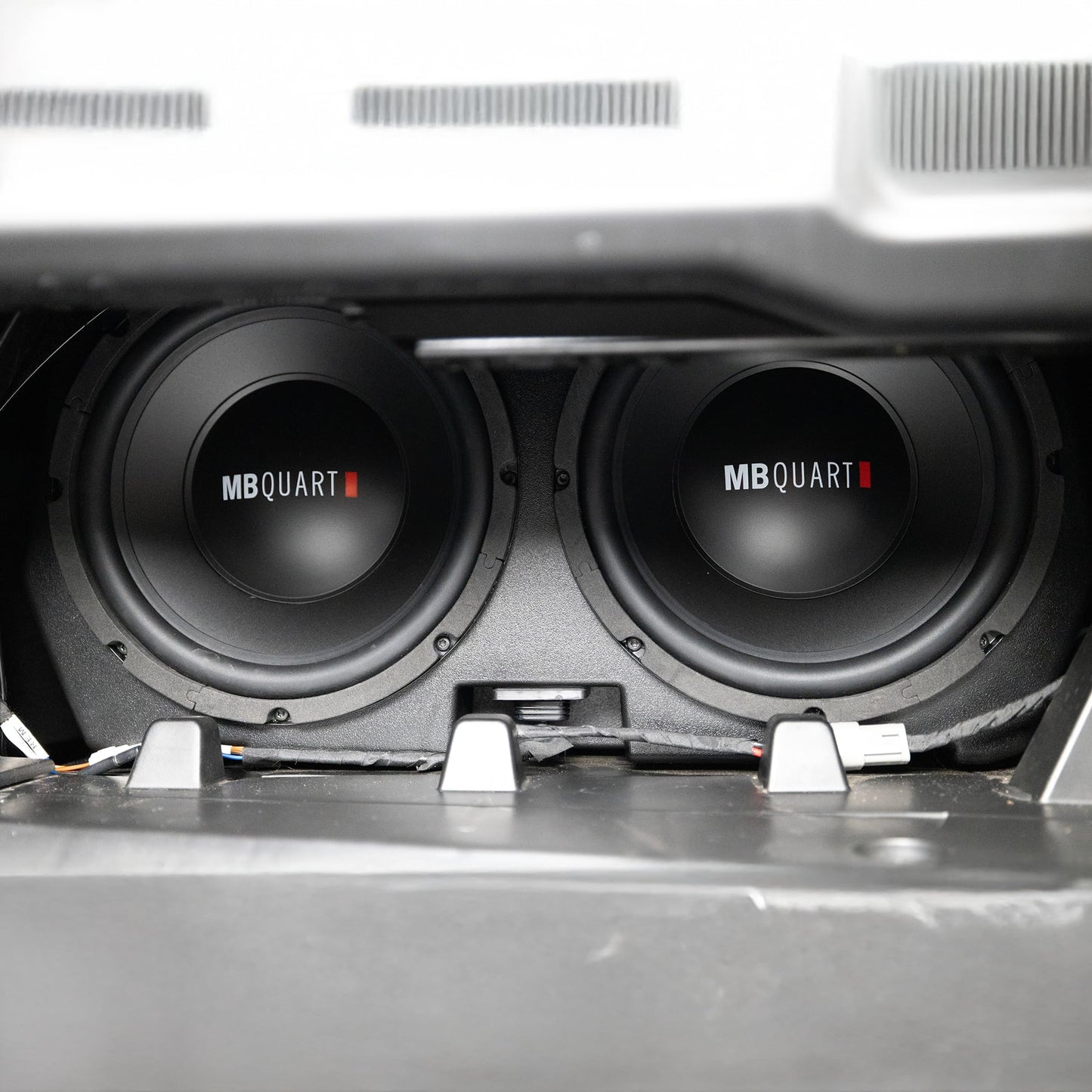MB Quart Dual 10" Subwoofer System Upgrade for Can Am Defender 17-25, Plug and Play Compatibility, Marine Grade Protection, 400 Watts