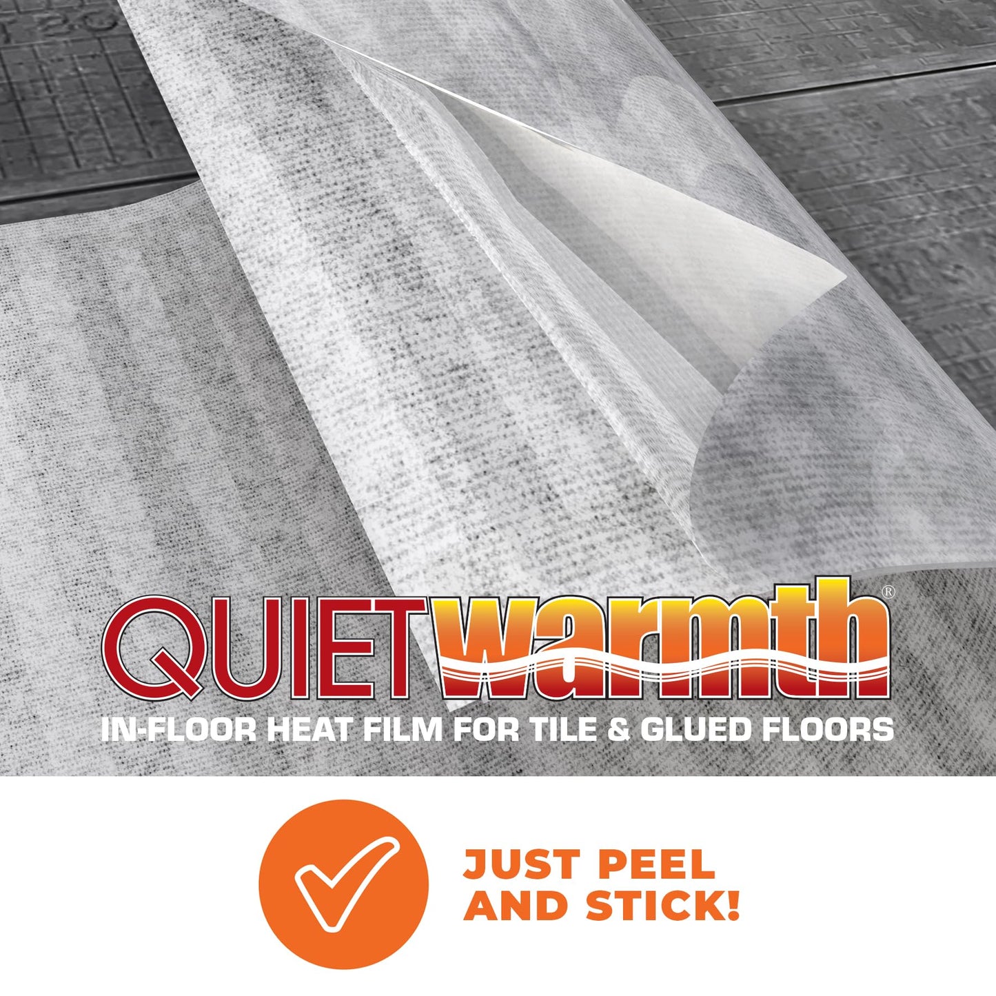 QuietWarmth Tile QWARMKITGDF Radiant Floor Heating Starter Kit Mat w/Programmable Thermostat for Tile, Stone, and Glued Flooring - Cuttable Mat Size 3’x10' 120Volt (Covers 30sf)
