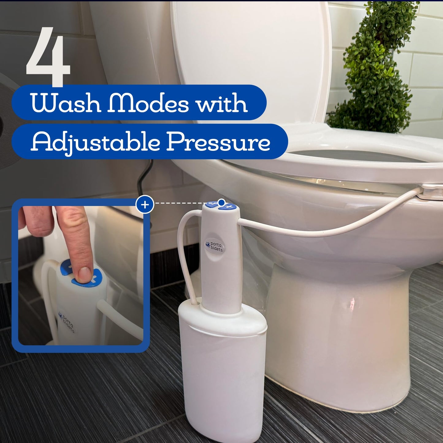 The Traveler by PortaBidets – Portable Rechargeable Travel Bidet | Mounts to Any Toilet | Compact Hygiene Kit for Hotels, Cruises & Gifts for Travelers